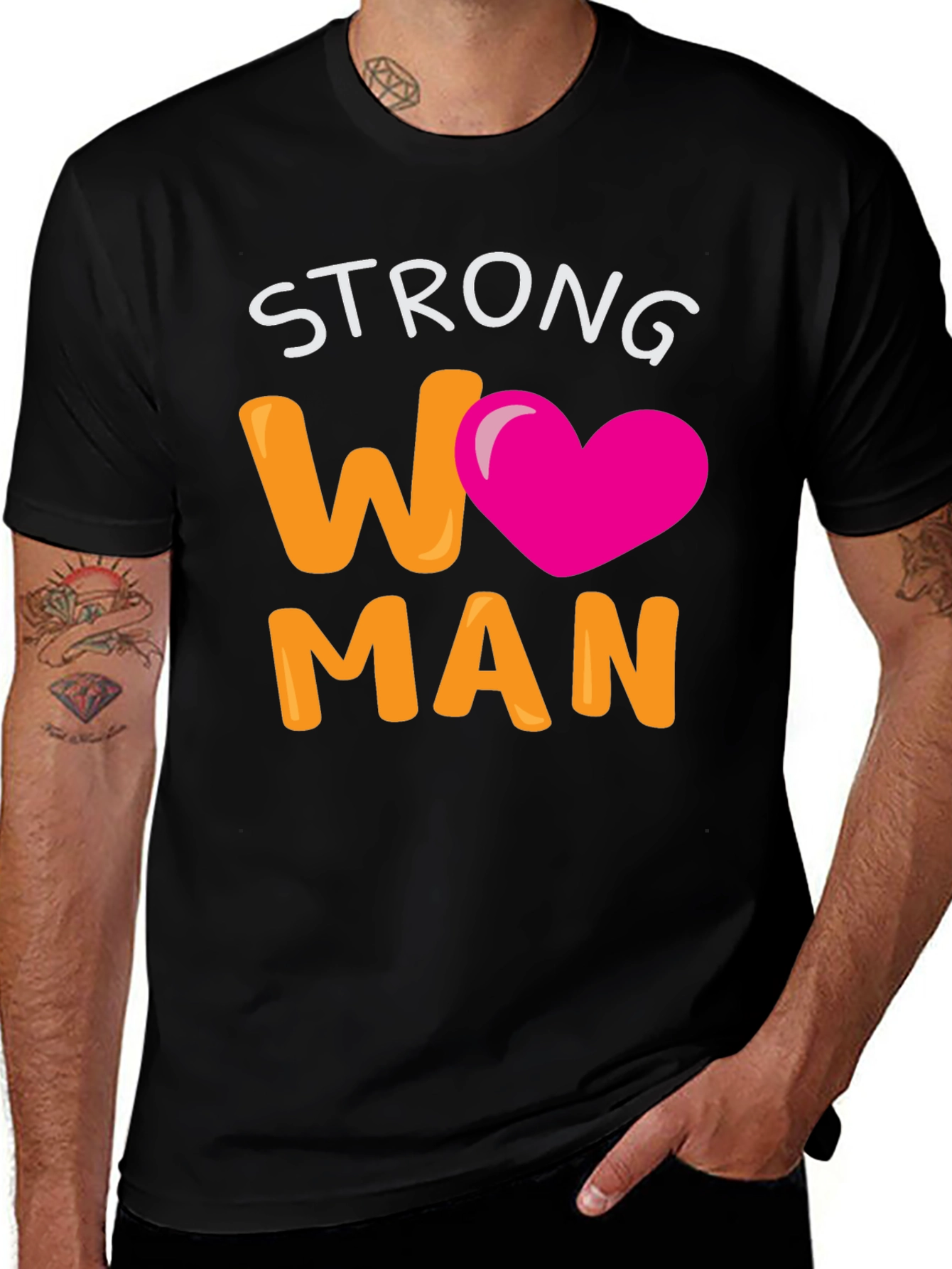 Strong Woman T-Shirt - Black Empowering Design