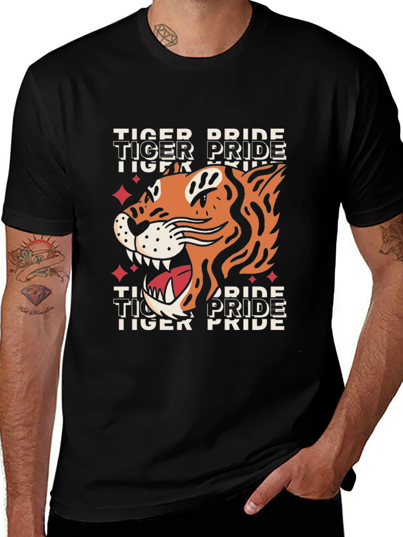 Tiger Pride Graphic Tee - Bold Animal Print
