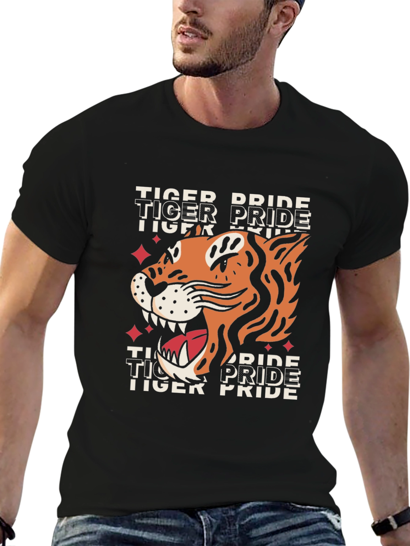 Tiger Pride Graphic Tee - Bold Animal Print