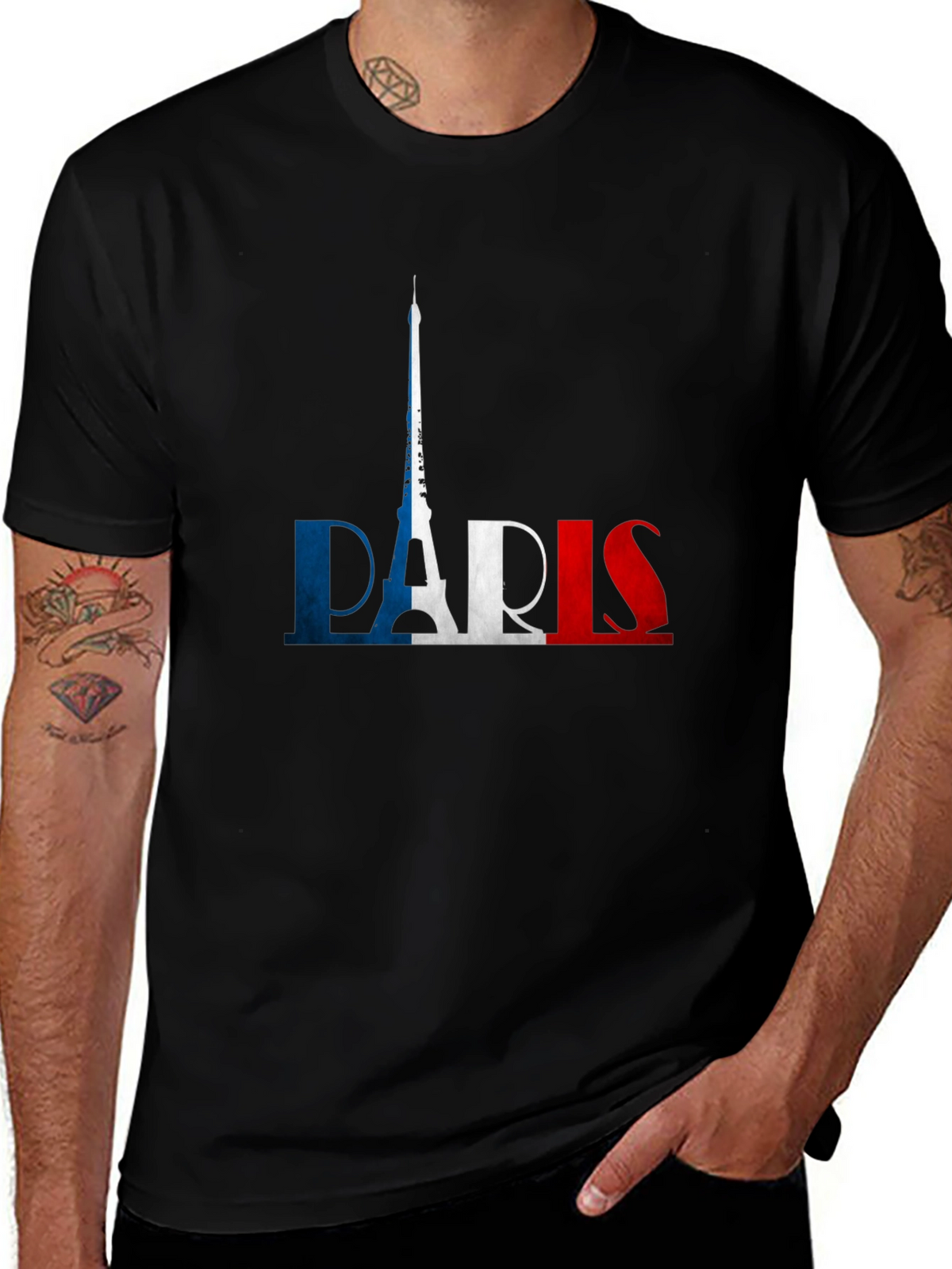 Paris France Flag Graphic Tee - Soft Cotton T-Shirt