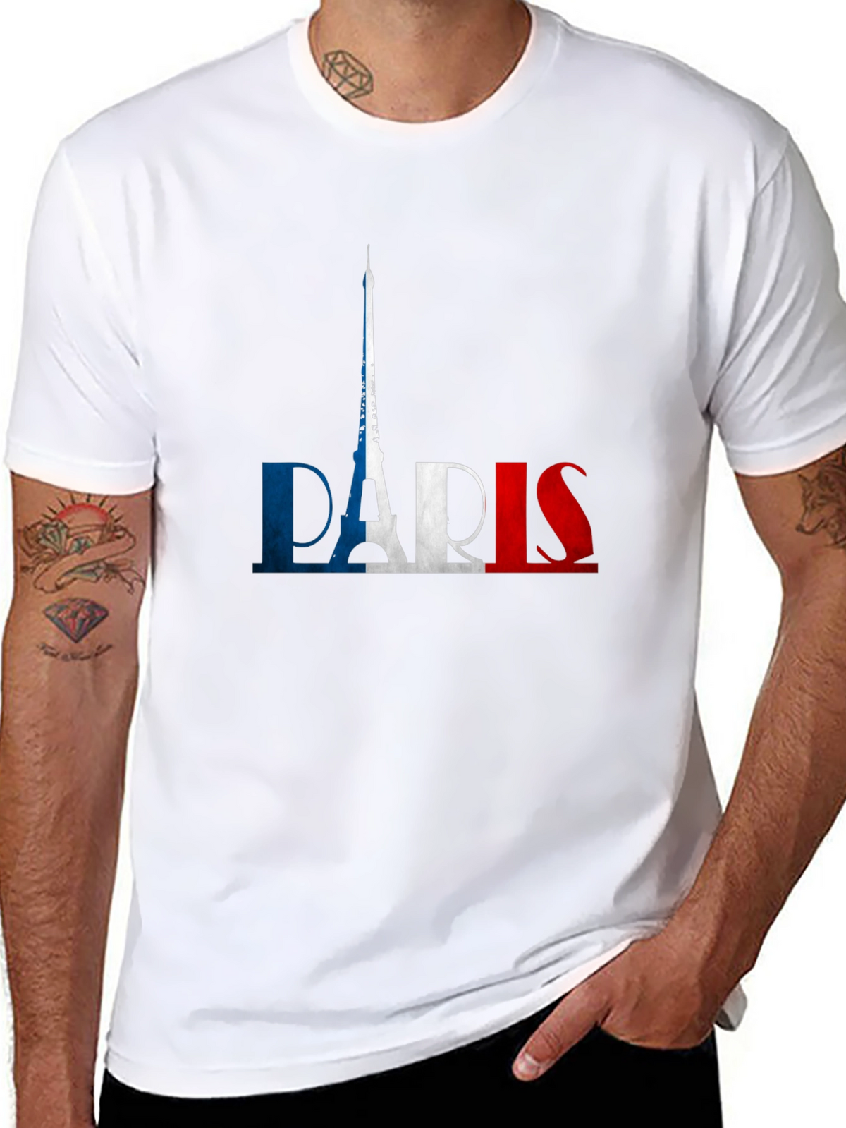 Paris France Flag Graphic Tee - Soft Cotton T-Shirt