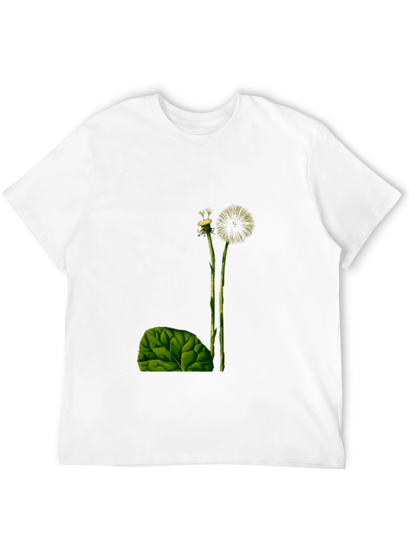 Black T-Shirt with Dandelion Graphic