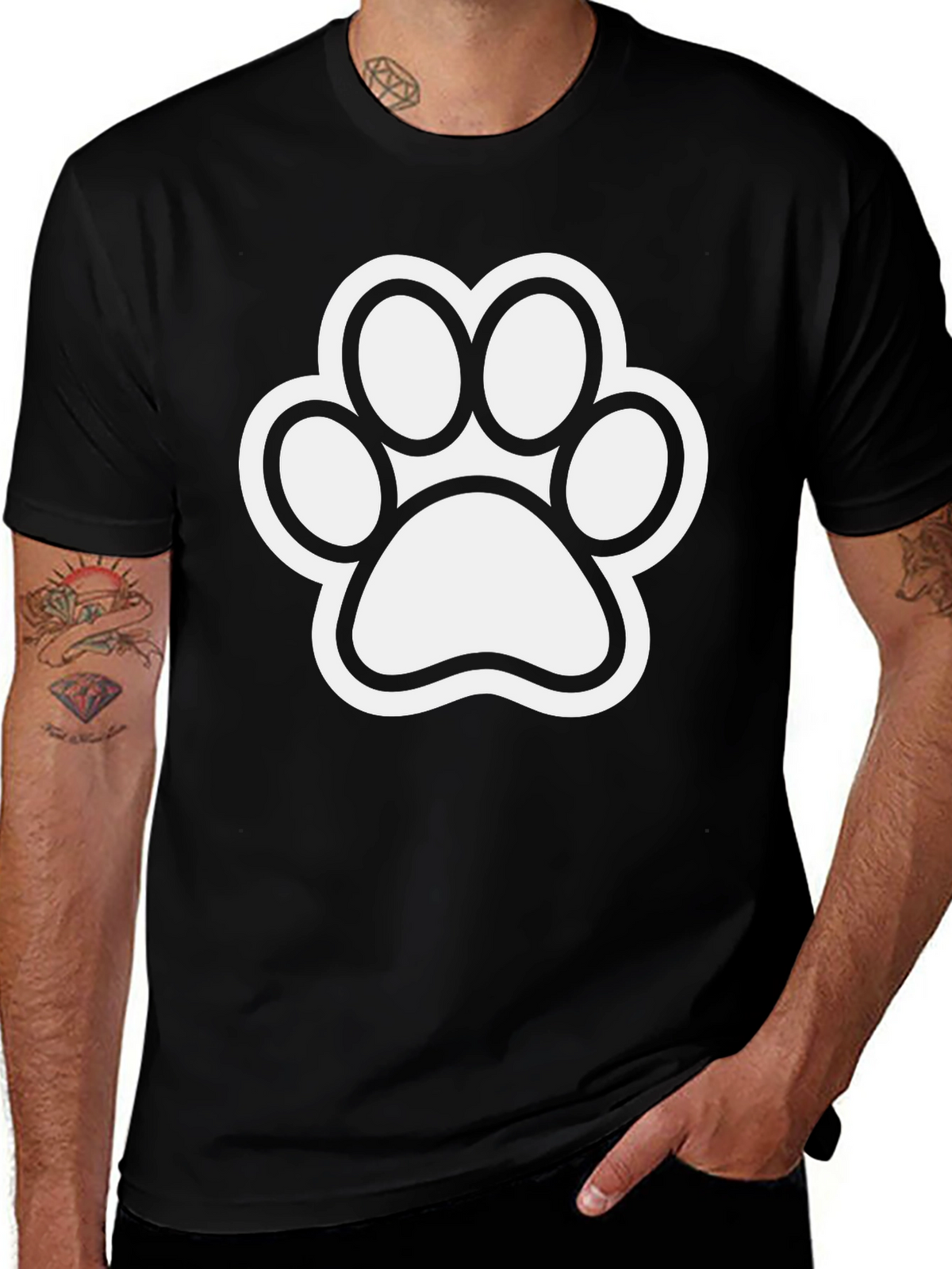 Paw Print Graphic Tee - Casual Style