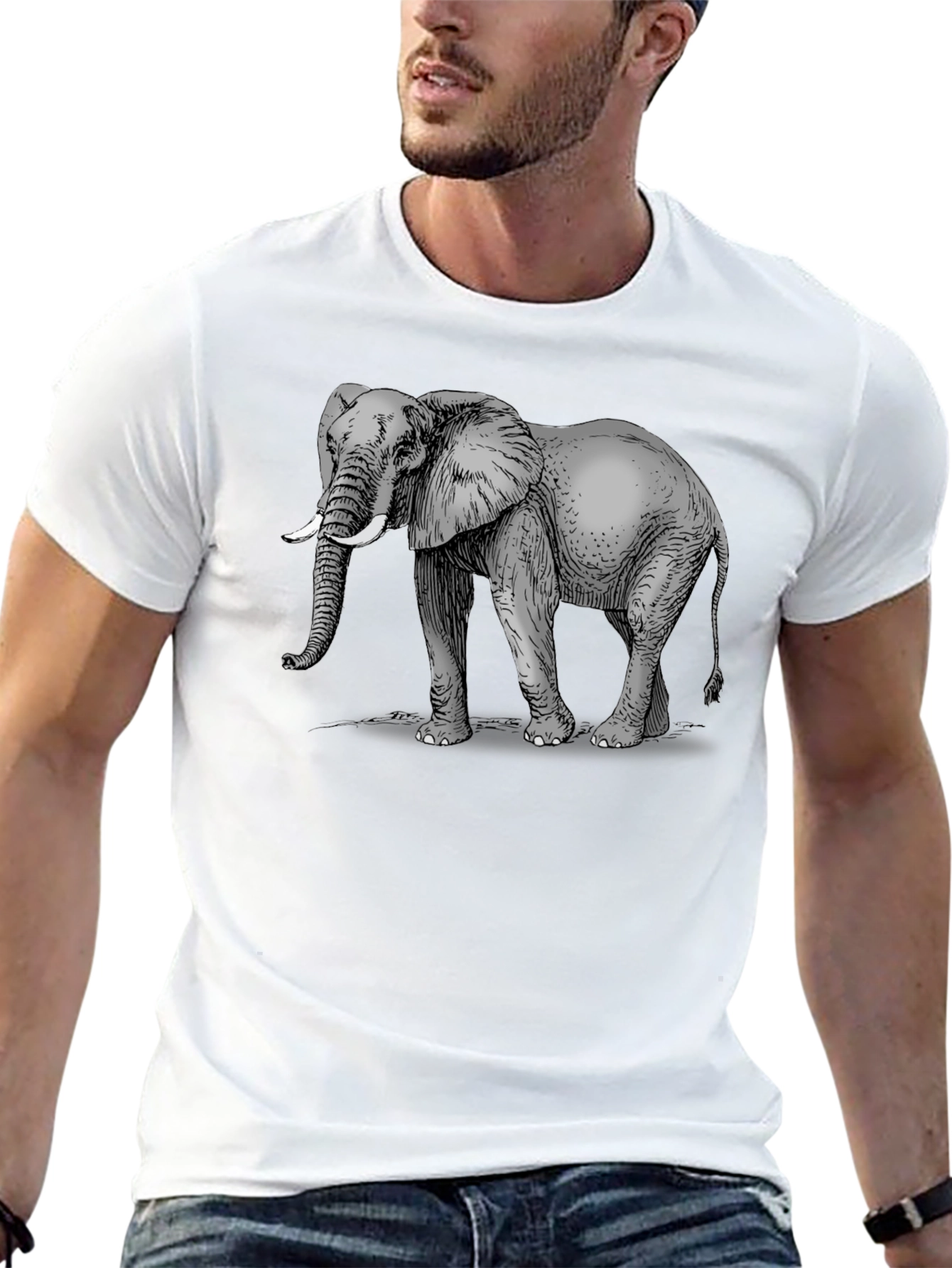 Elephant Graphic Black T-Shirt