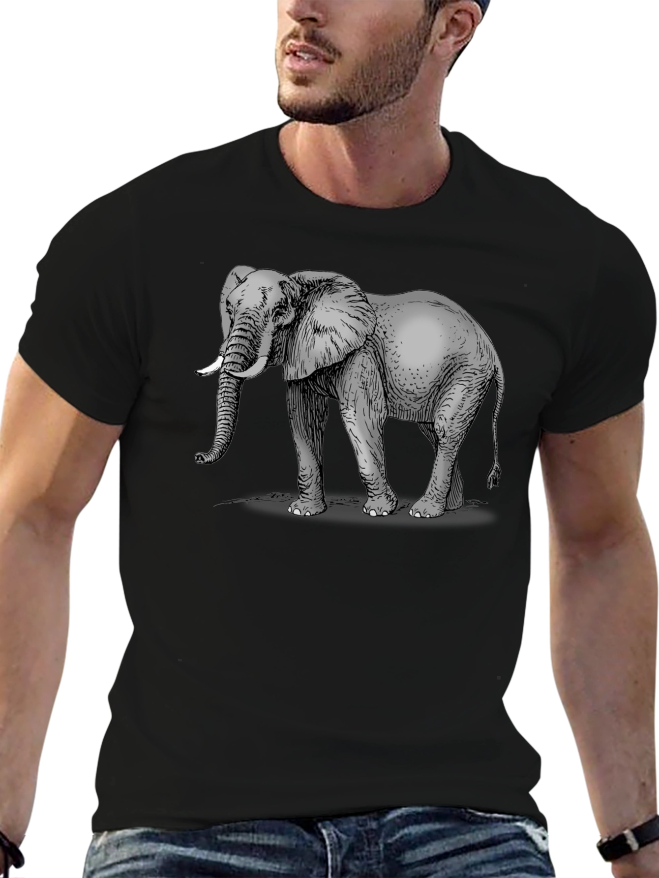 Elephant Graphic Black T-Shirt