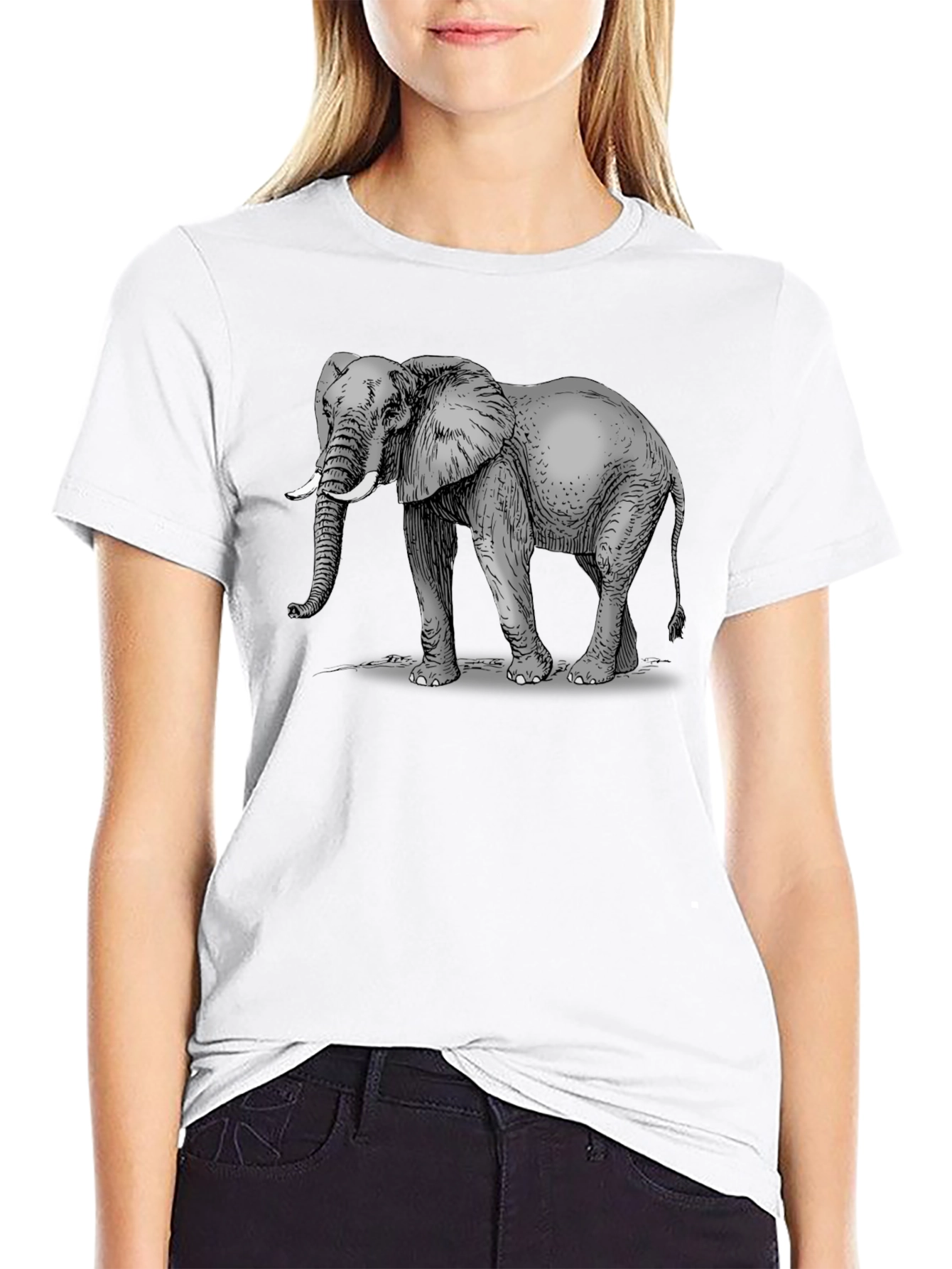 Elephant Graphic Black T-Shirt