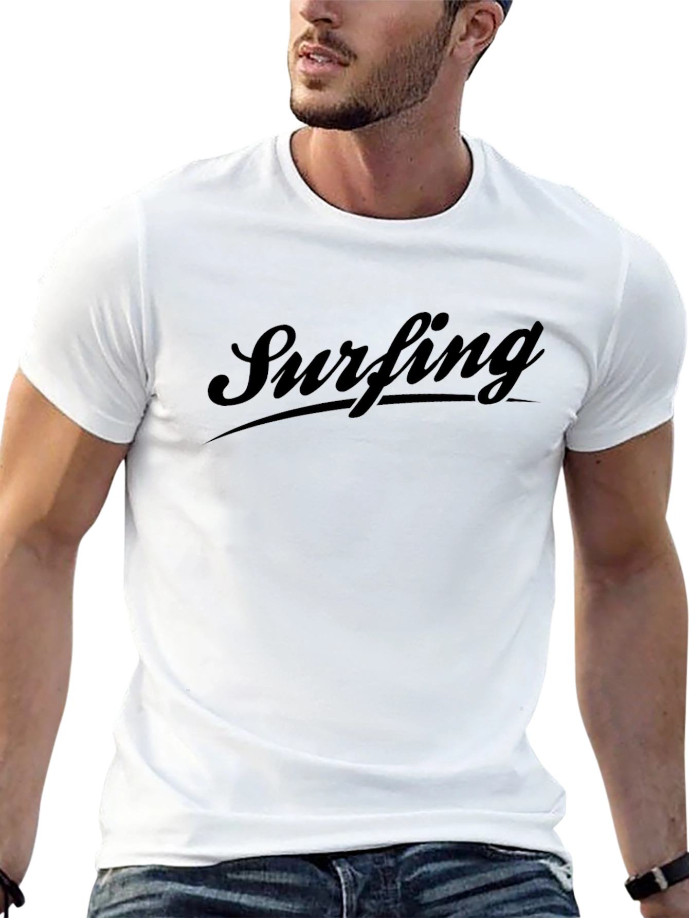 Surfing Graphic Black T-Shirt