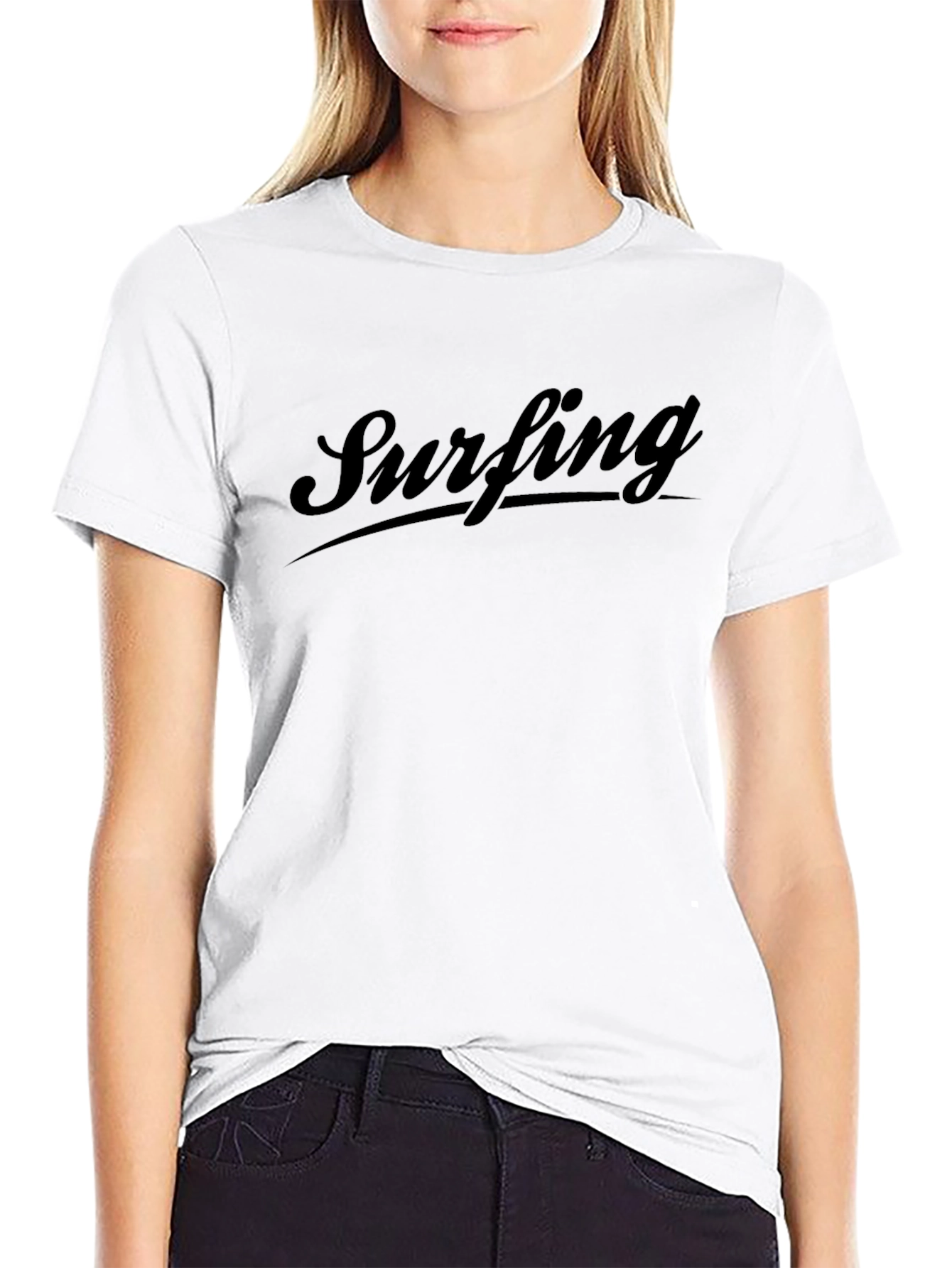Surfing Graphic Black T-Shirt