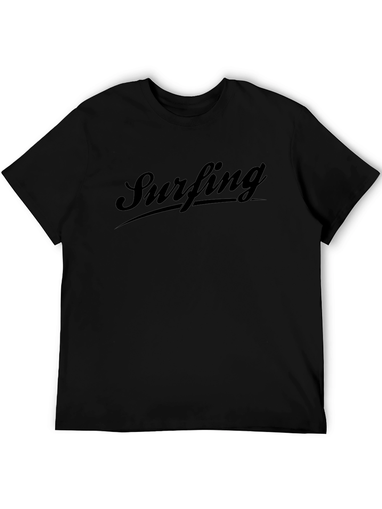 Surfing Graphic Black T-Shirt