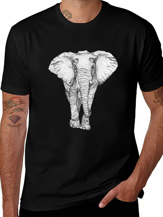 Elephant Graphic Print Mens T-Shirt