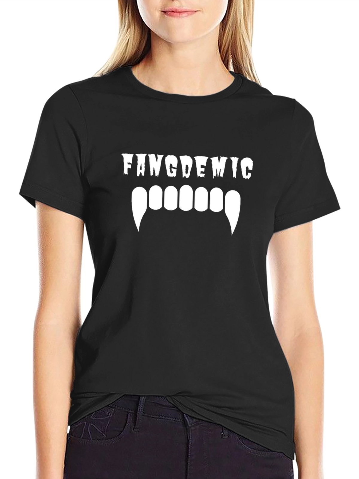 Fangdemic Vampire Teeth Graphic T-Shirt - Black