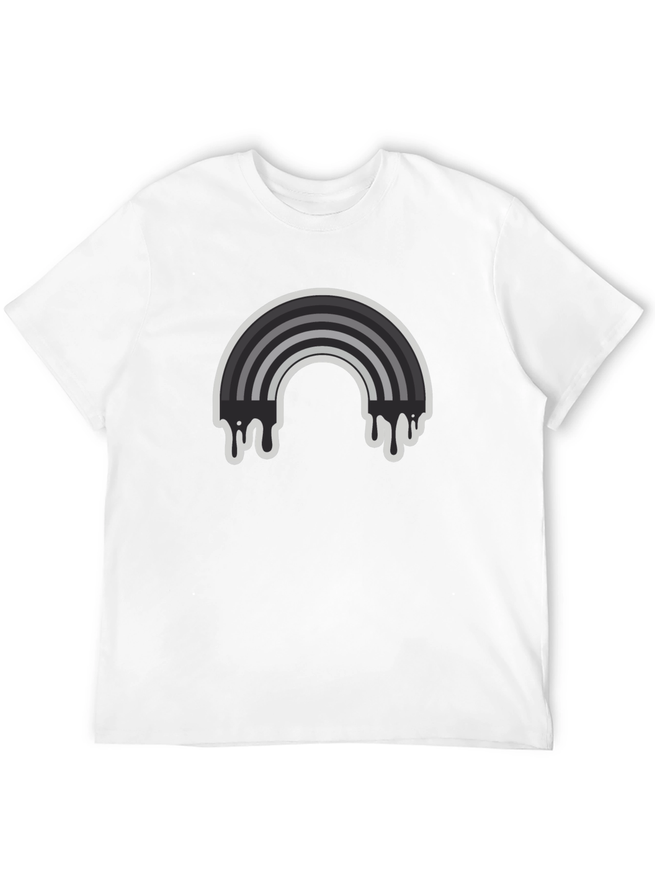 Dripping Rainbow Graphic Tee - Black