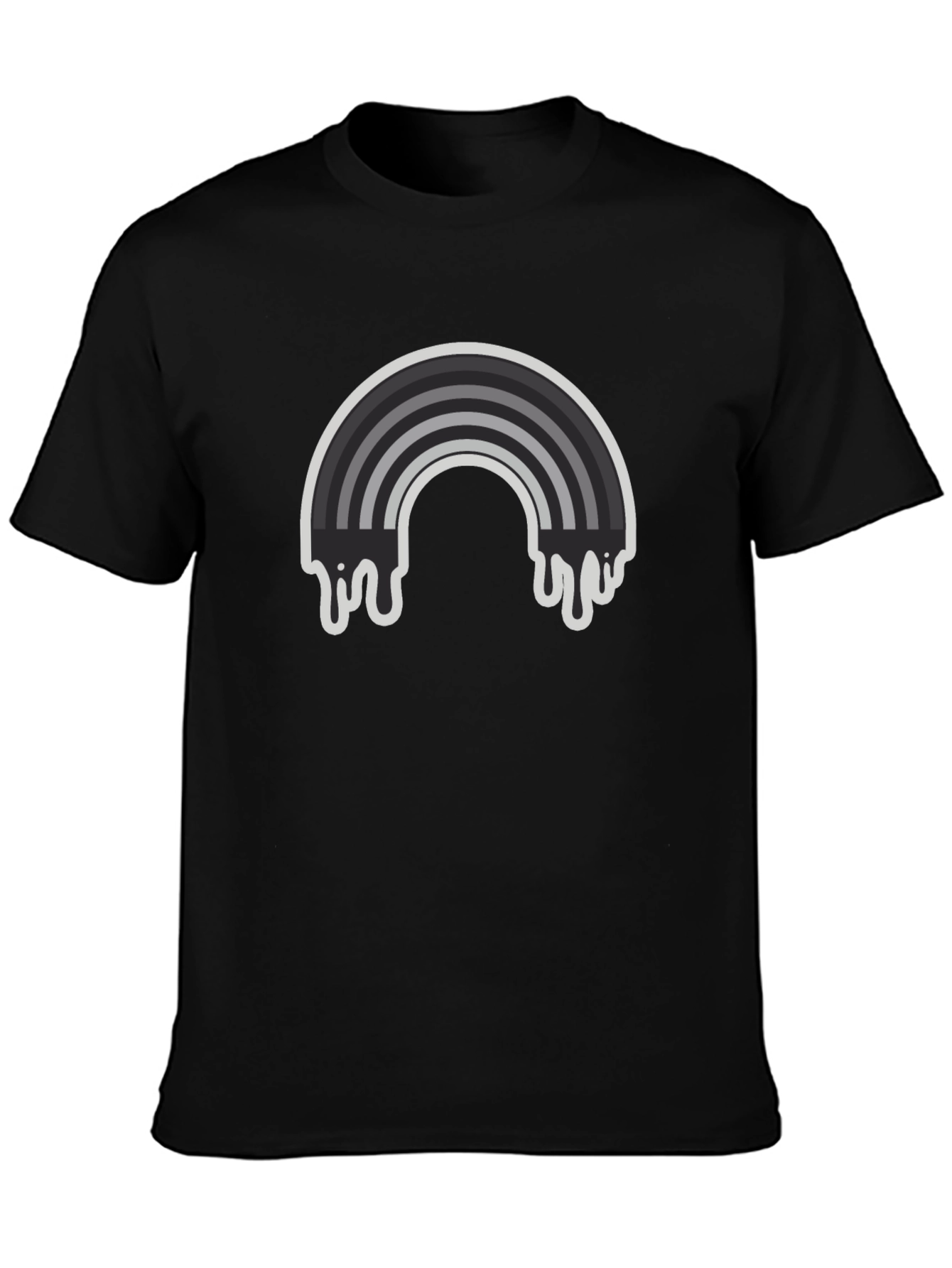 Dripping Rainbow Graphic Tee - Black