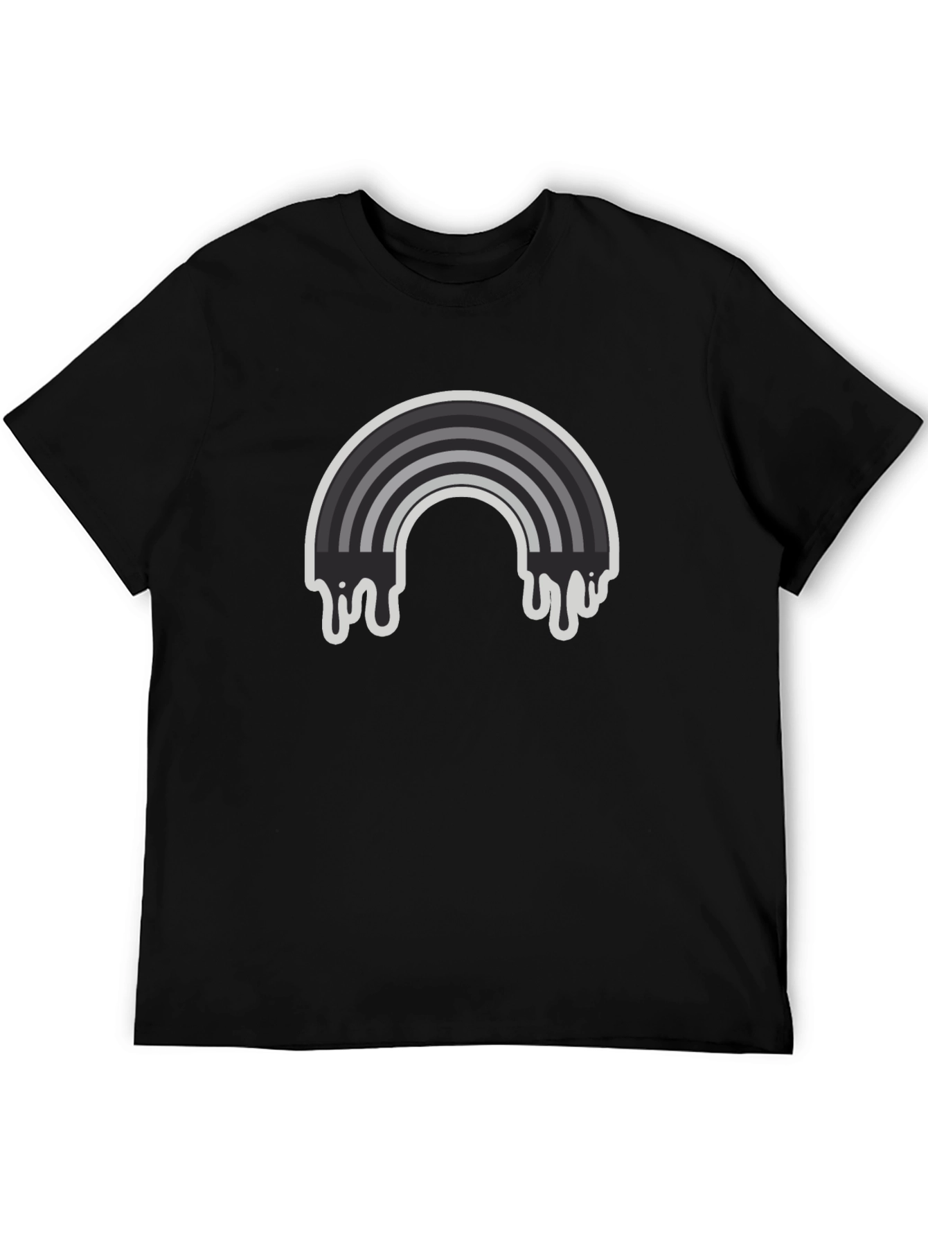 Dripping Rainbow Graphic Tee - Black