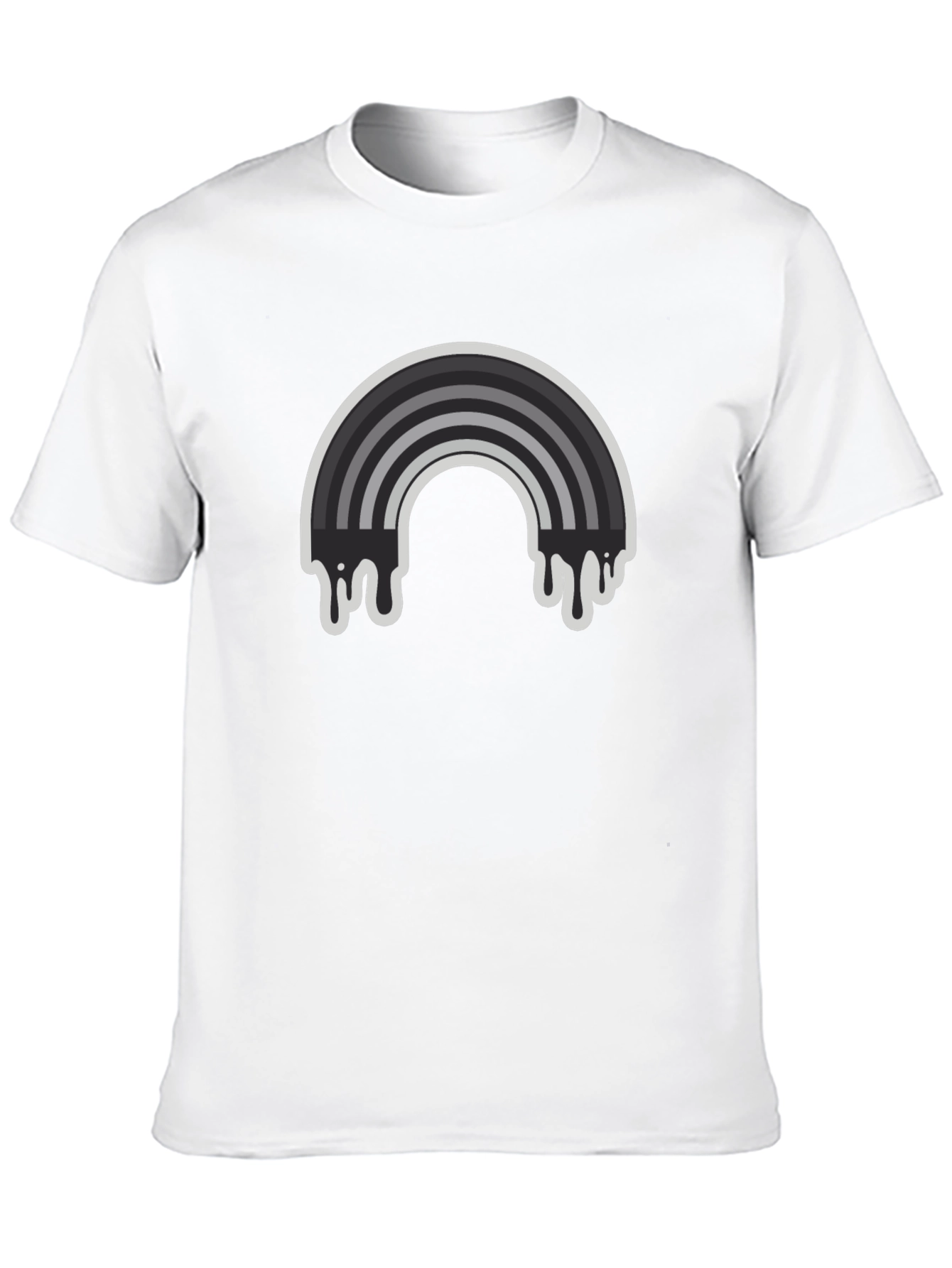 Dripping Rainbow Graphic Tee - Black