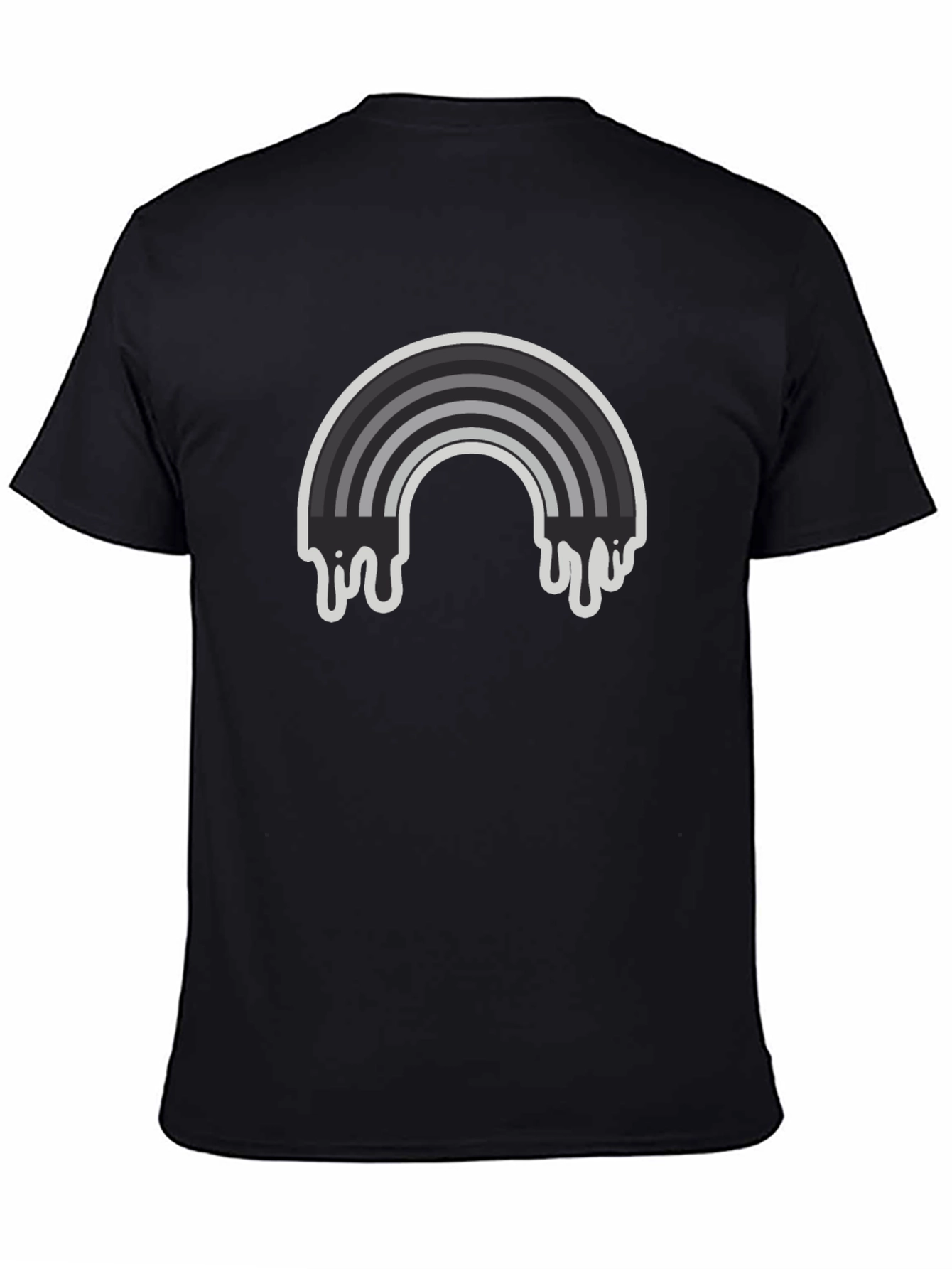 Dripping Rainbow Graphic Tee - Black