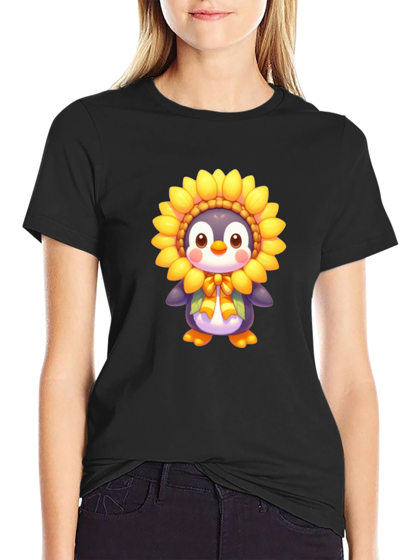 Sunflower Penguin Graphic Tee