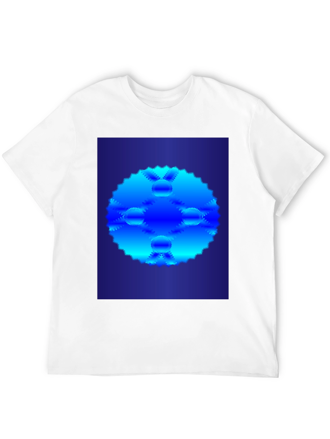Abstract Blue Circular Pattern T-Shirt