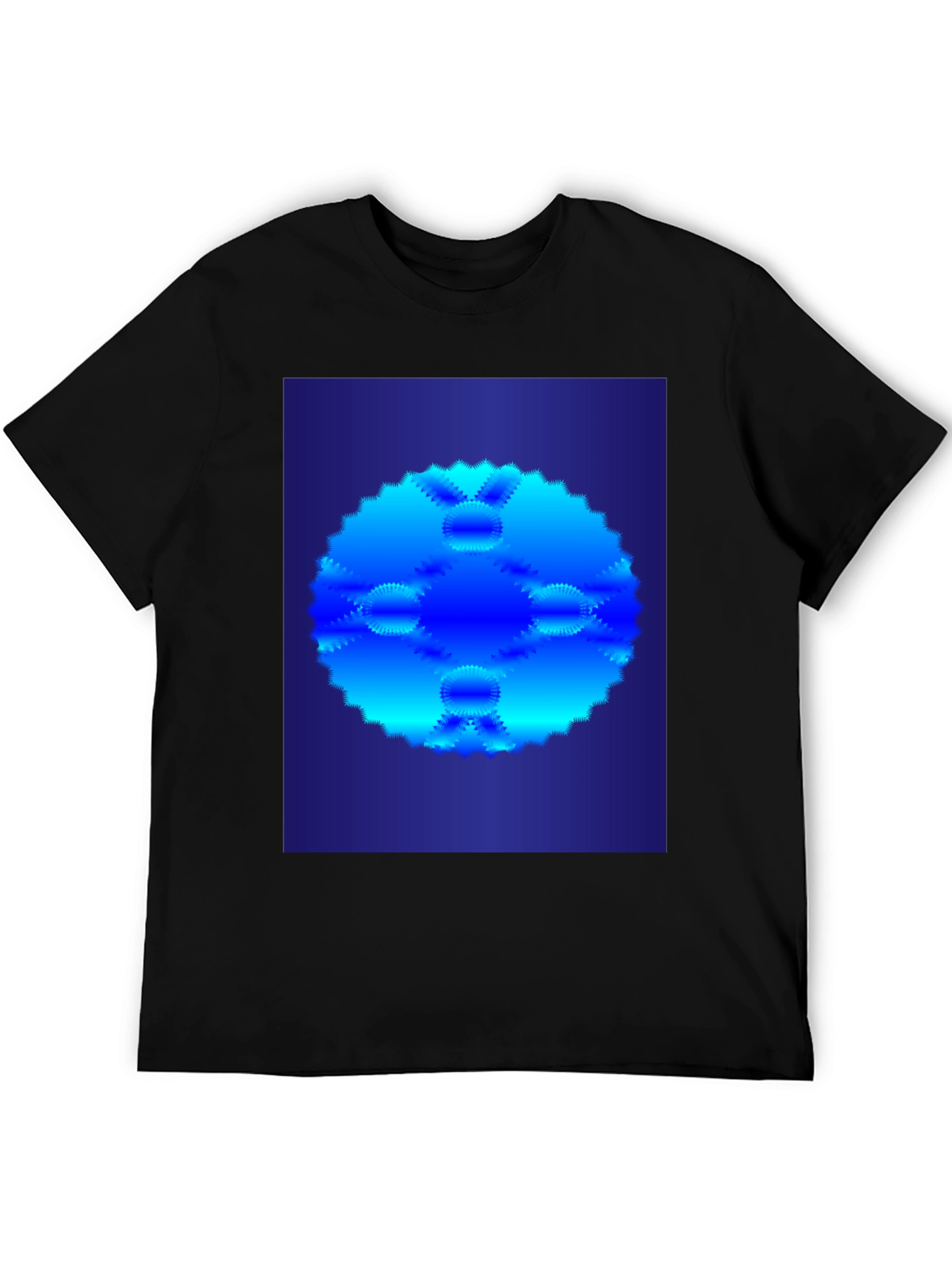 Abstract Blue Circular Pattern T-Shirt