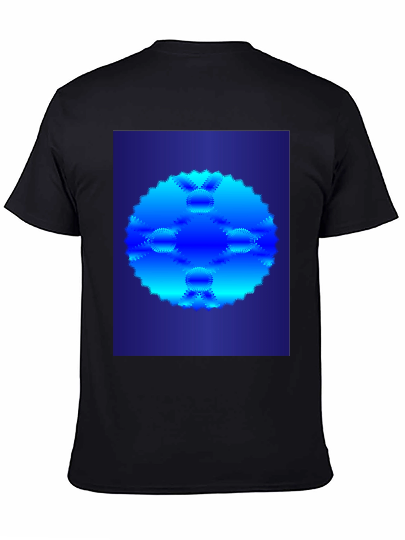 Abstract Blue Circular Pattern T-Shirt