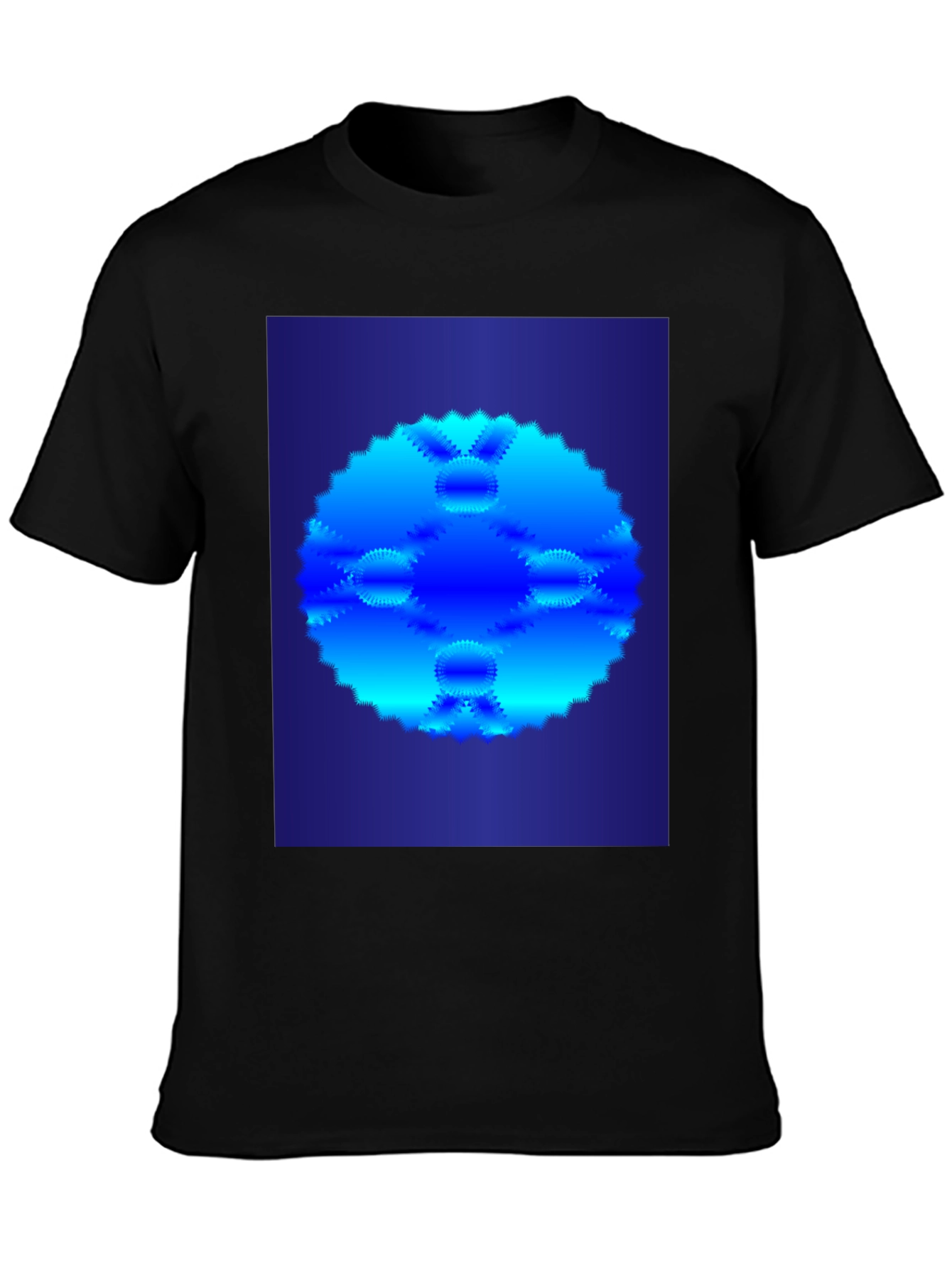 Abstract Blue Circular Pattern T-Shirt