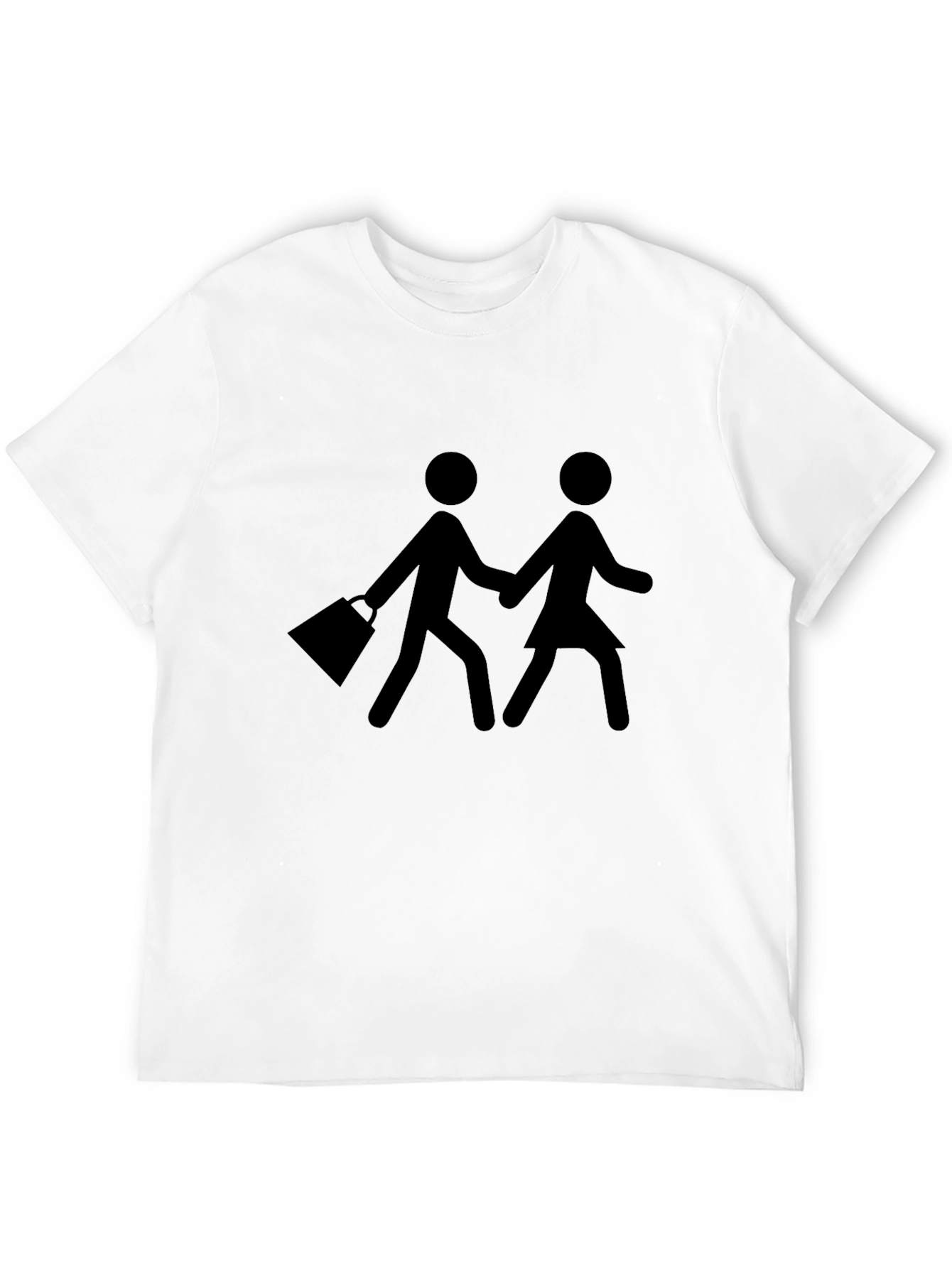 Stick Figure Couple Graphic Tee - Black