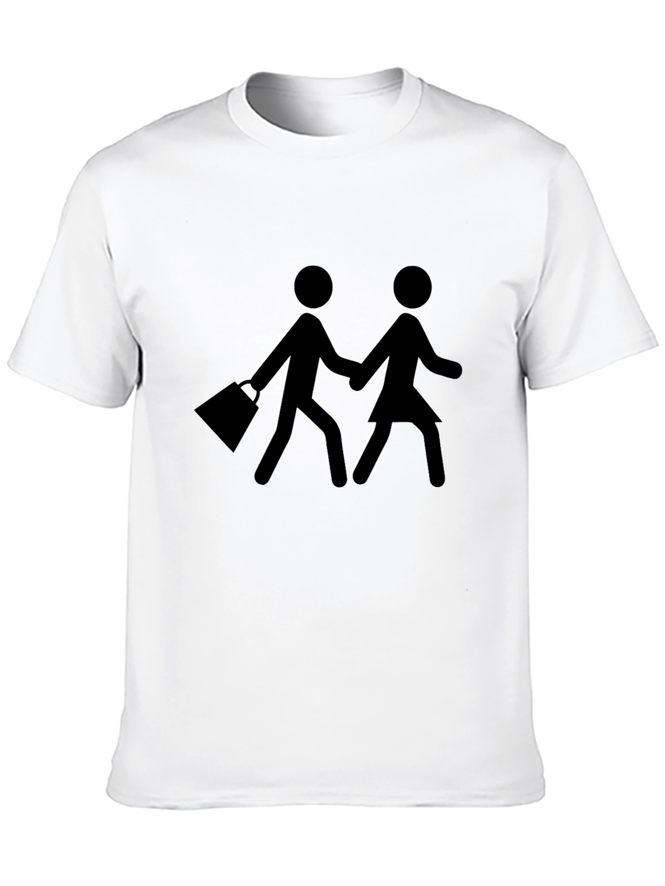 Stick Figure Couple Graphic Tee - Black
