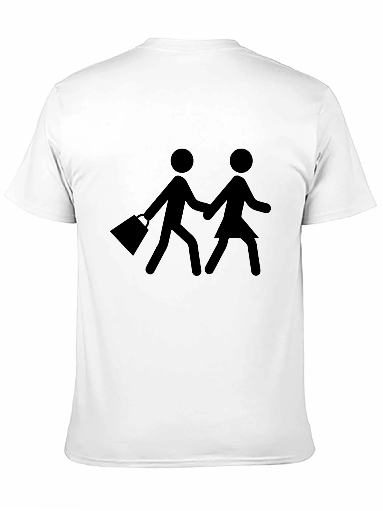 Stick Figure Couple Graphic Tee - Black