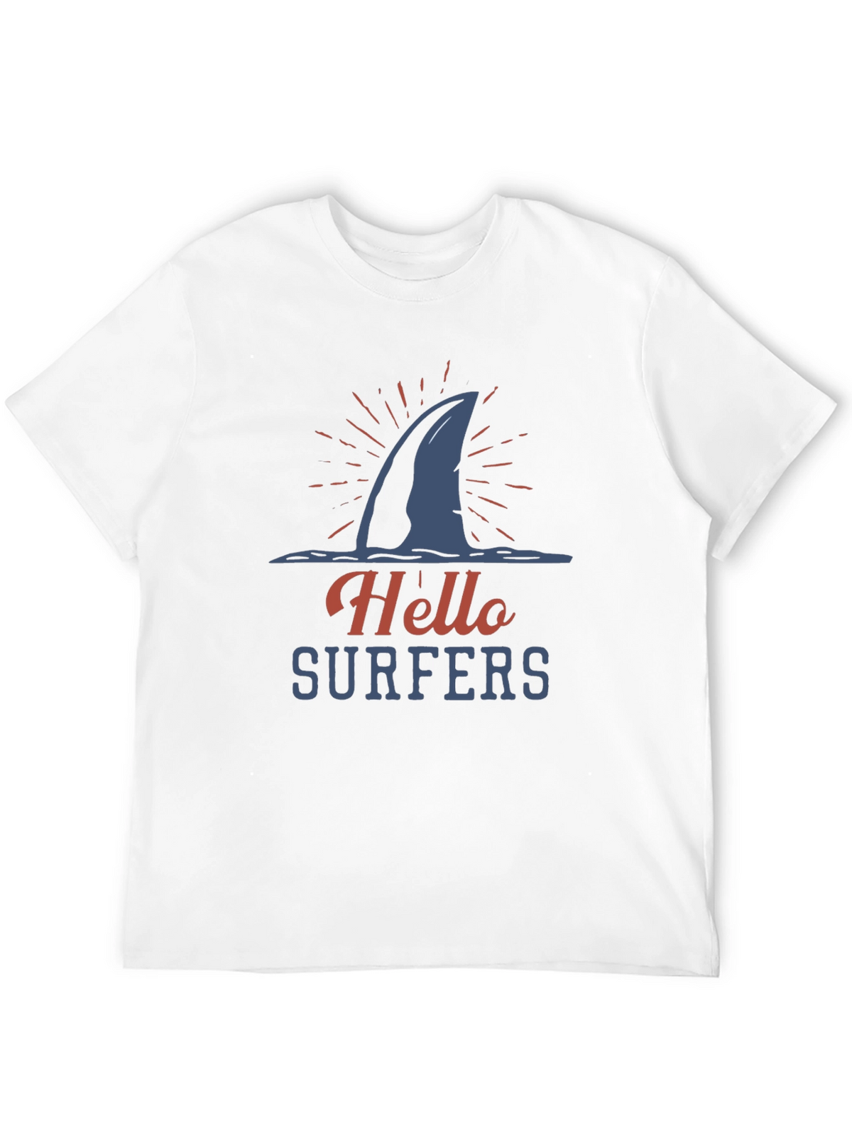 Hello Surfers Shark Fin Graphic T-Shirt