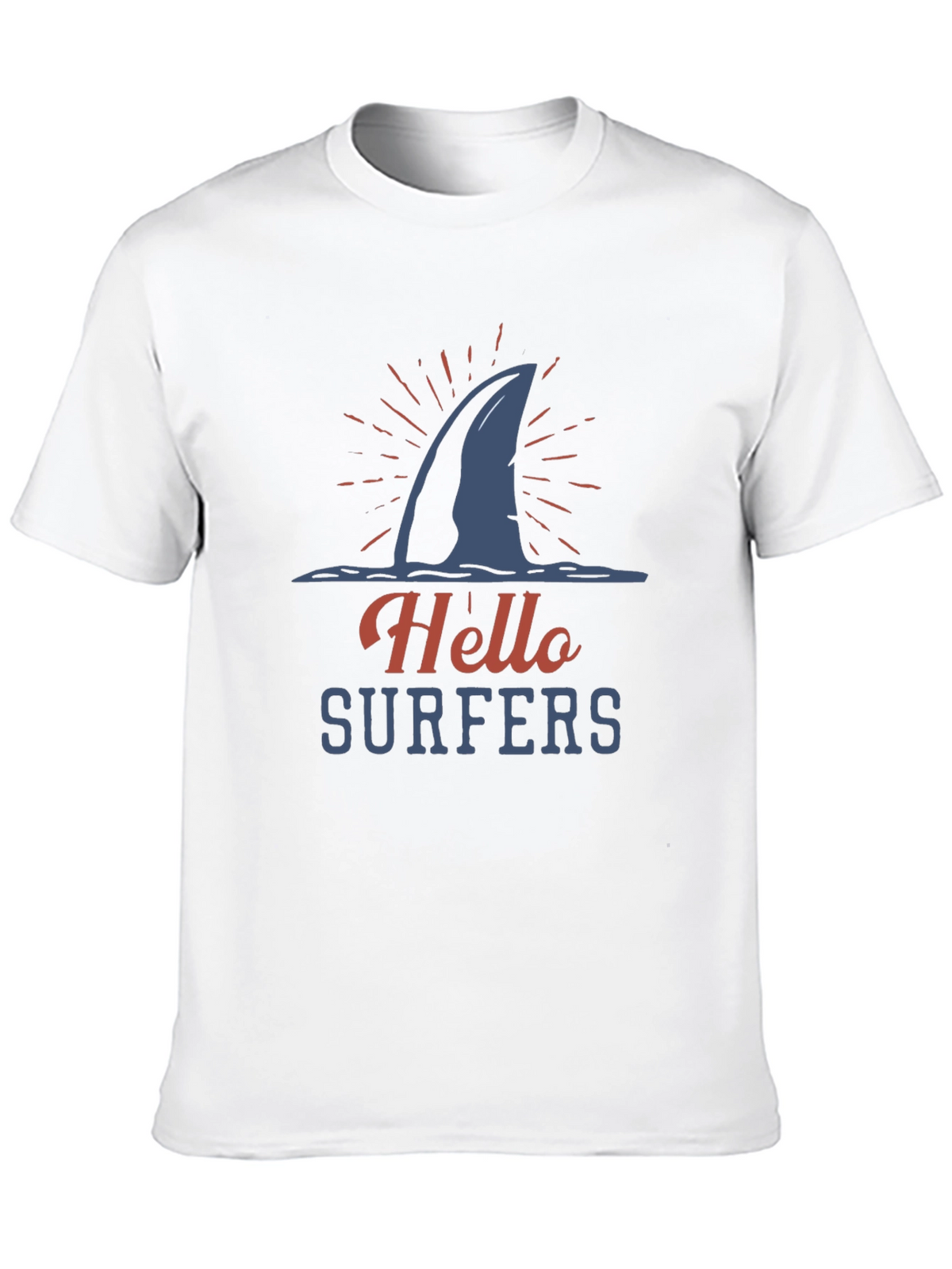 Hello Surfers Shark Fin Graphic T-Shirt