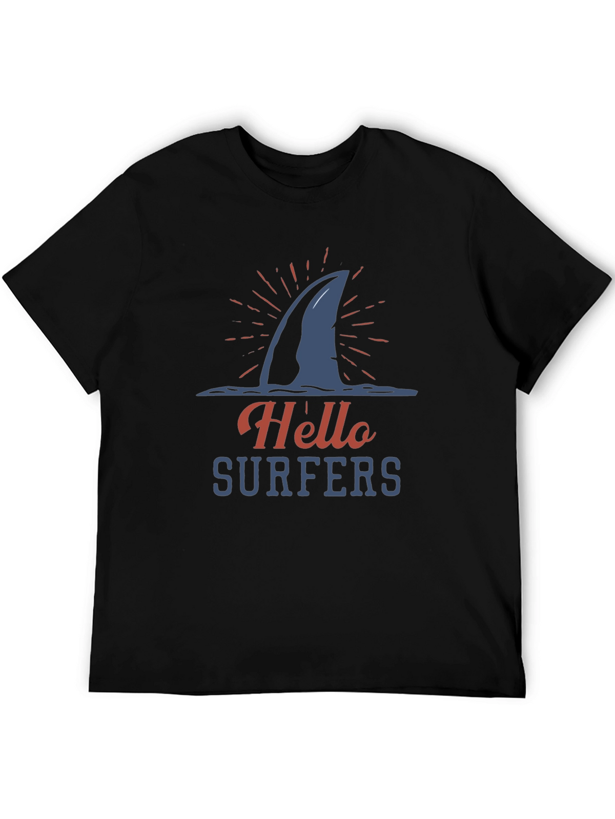 Hello Surfers Shark Fin Graphic T-Shirt