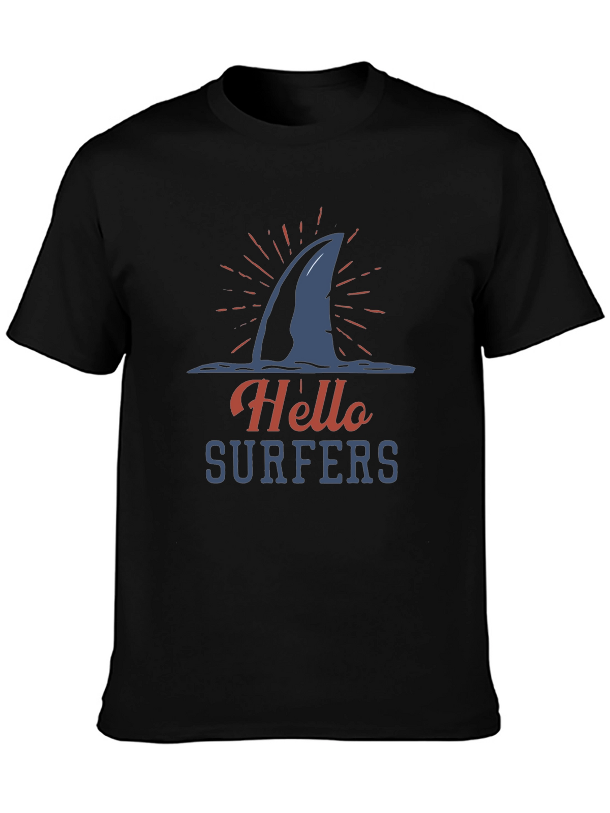 Hello Surfers Shark Fin Graphic T-Shirt