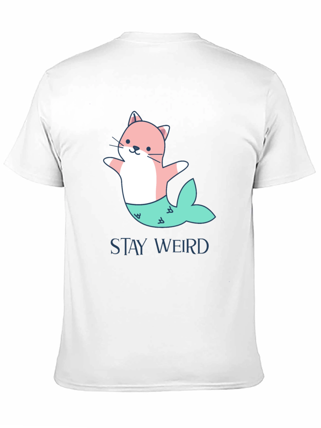 Stay Weird Cat Mermaid Graphic T-Shirt