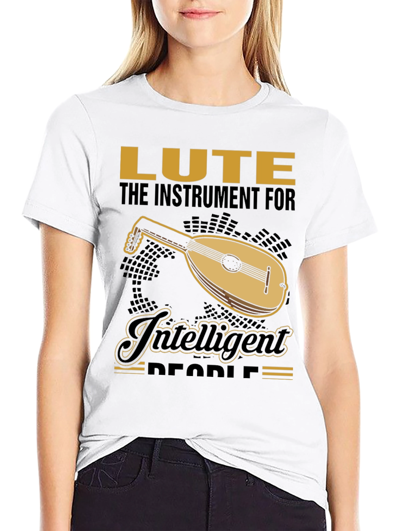 Lute Instrument Graphic Tee - For Intelligent People