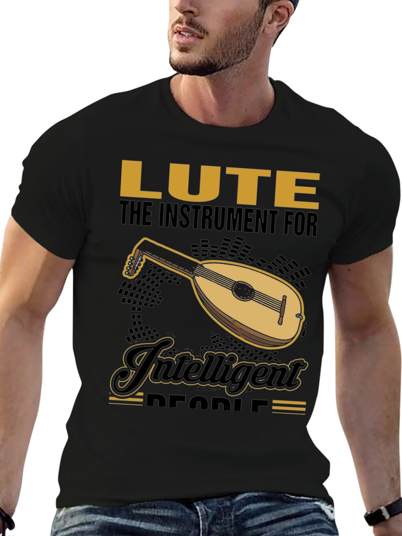Lute Instrument Graphic Tee - For Intelligent People
