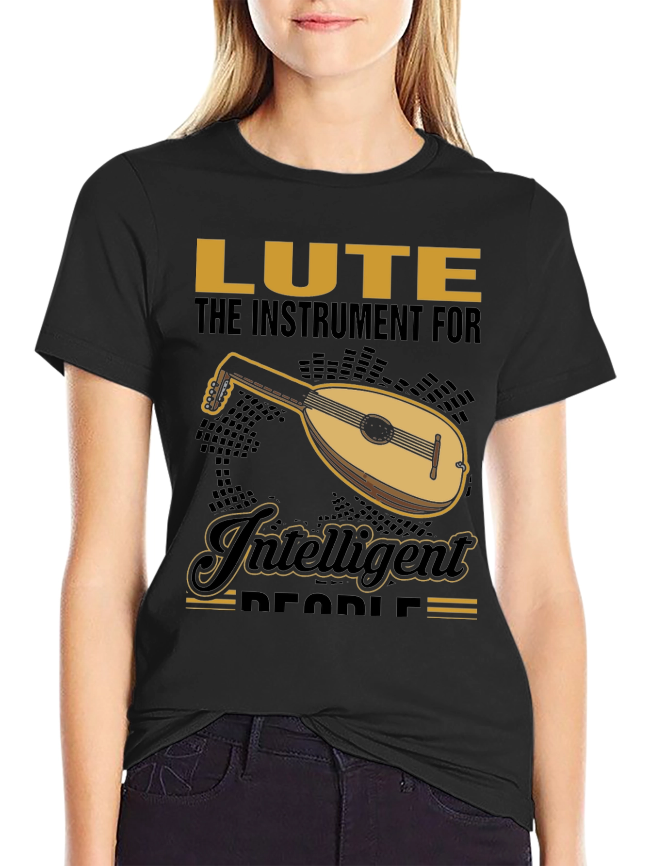 Lute Instrument Graphic Tee - For Intelligent People