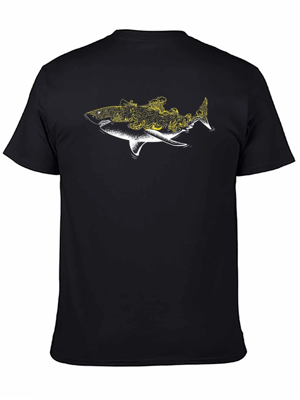Shark Wave Graphic Black T-Shirt