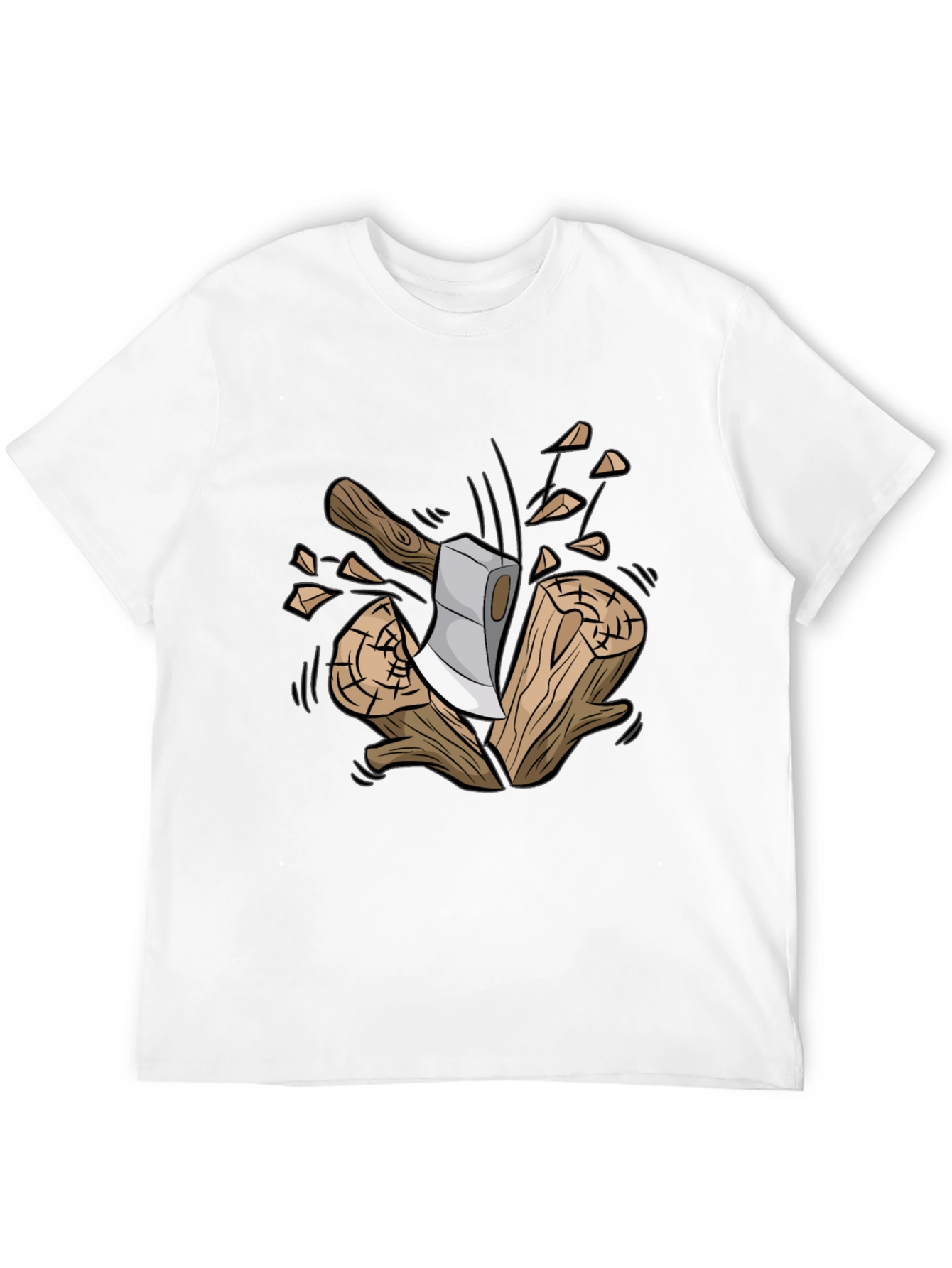 Axe and Wood Graphic Tee - Lumberjack Style
