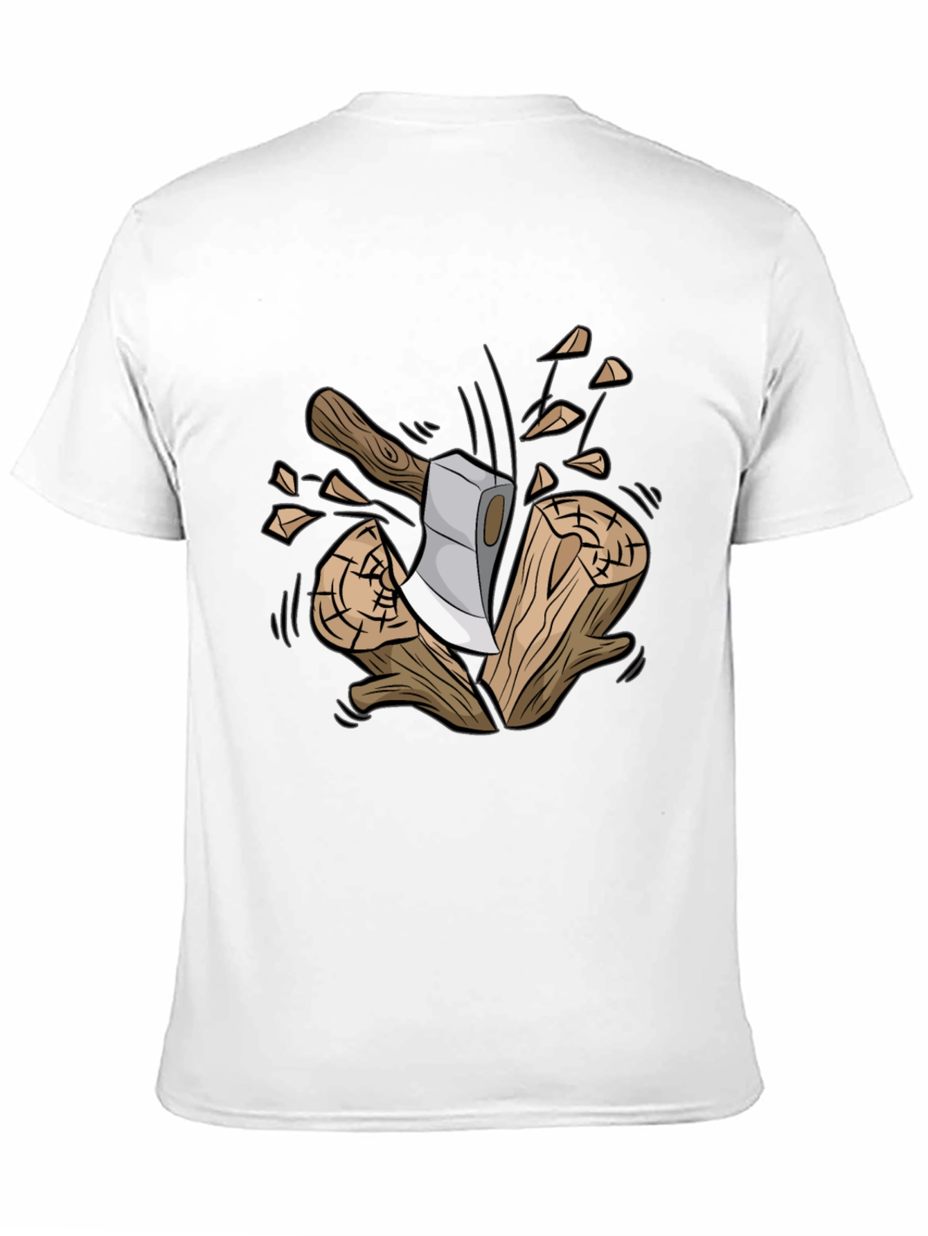 Axe and Wood Graphic Tee - Lumberjack Style