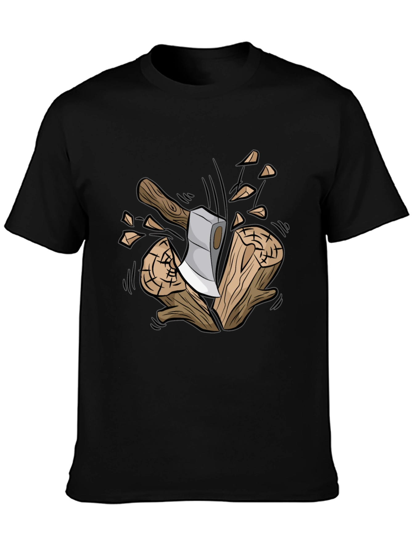 Axe and Wood Graphic Tee - Lumberjack Style