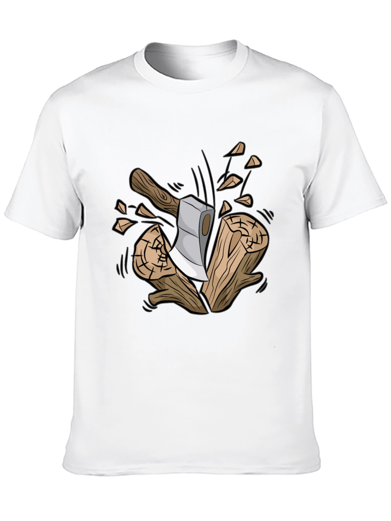 Axe and Wood Graphic Tee - Lumberjack Style