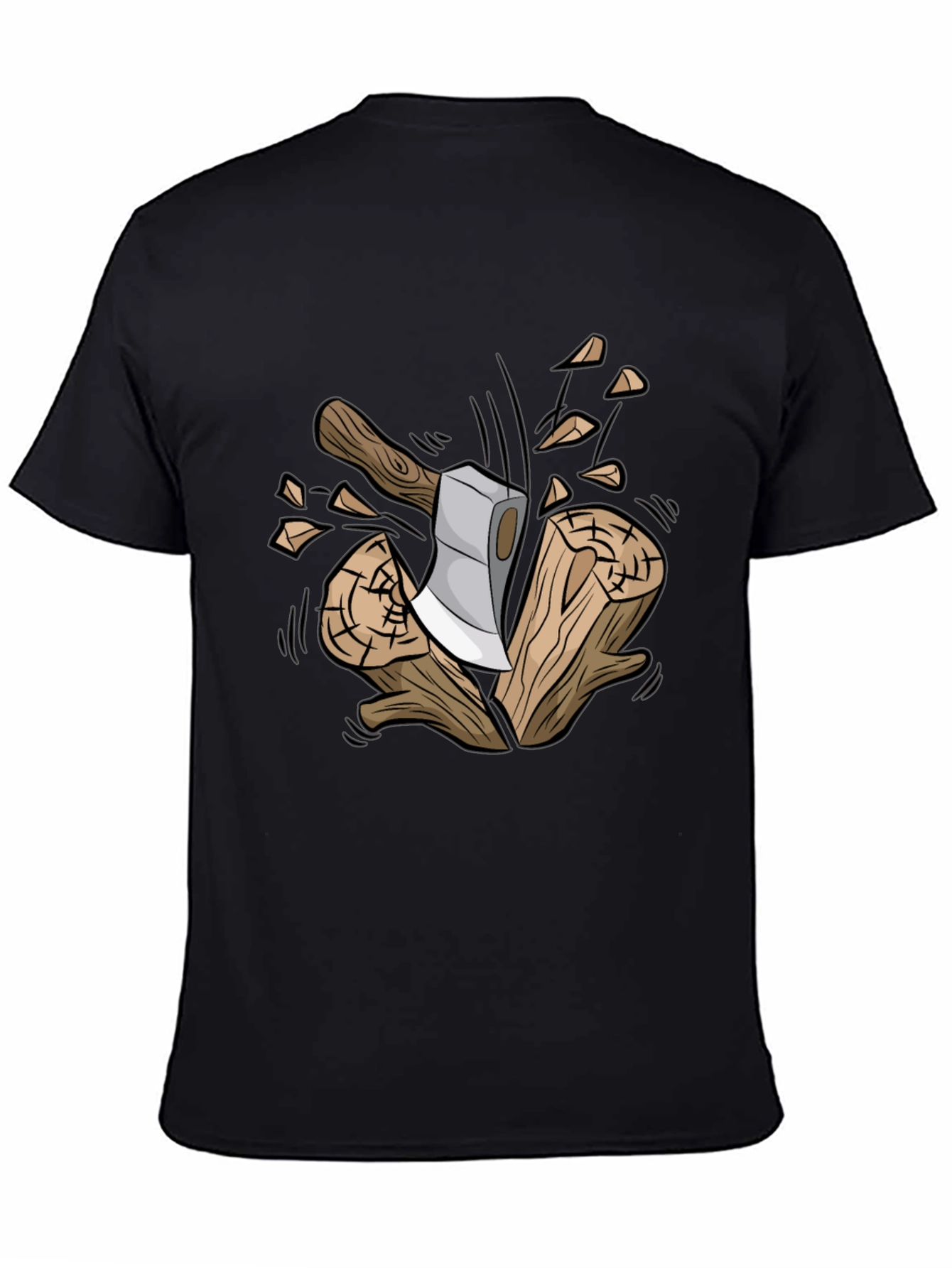 Axe and Wood Graphic Tee - Lumberjack Style