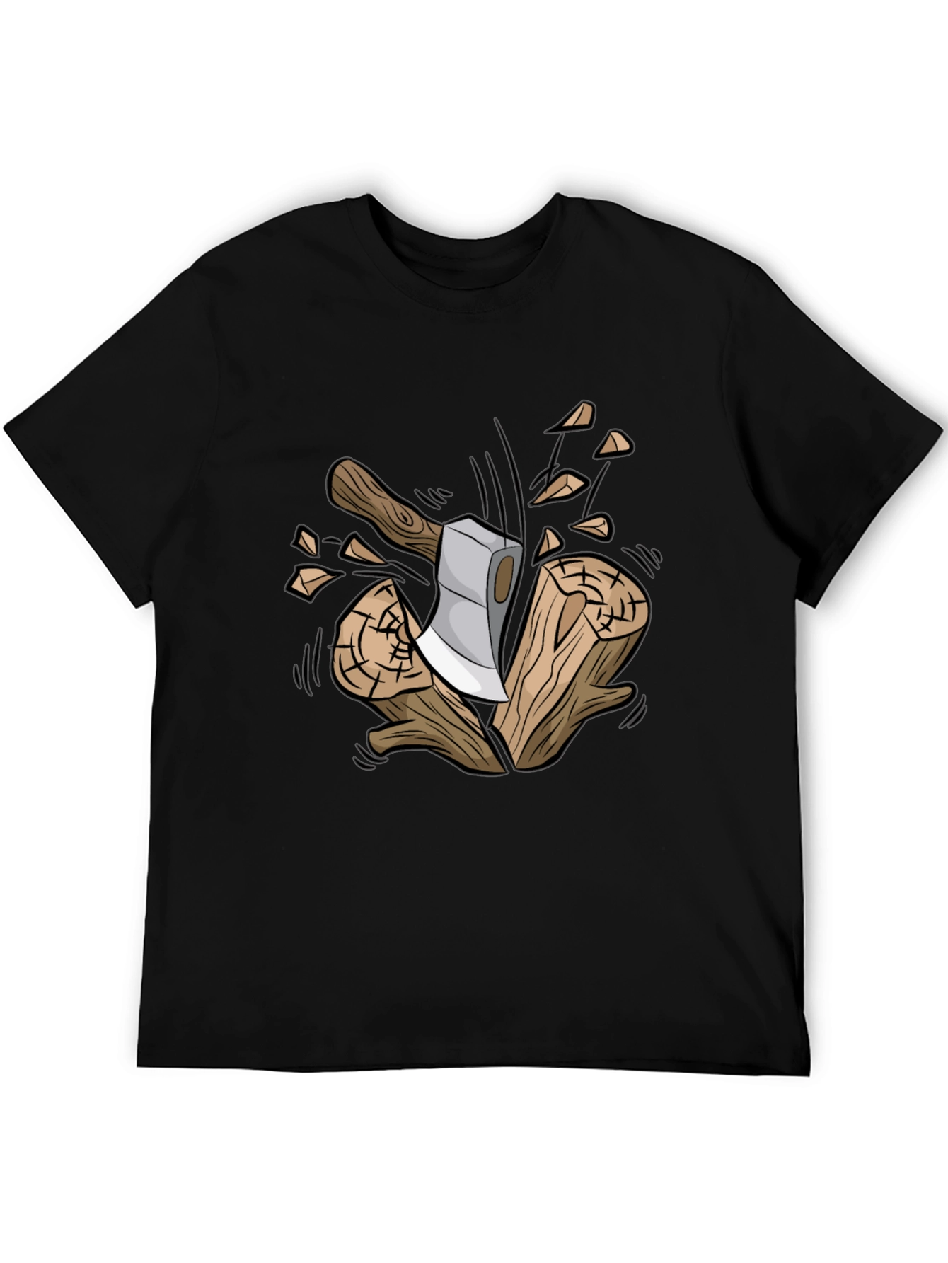 Axe and Wood Graphic Tee - Lumberjack Style