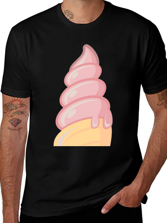Ice Cream Cone Graphic Tee - Black T-Shirt