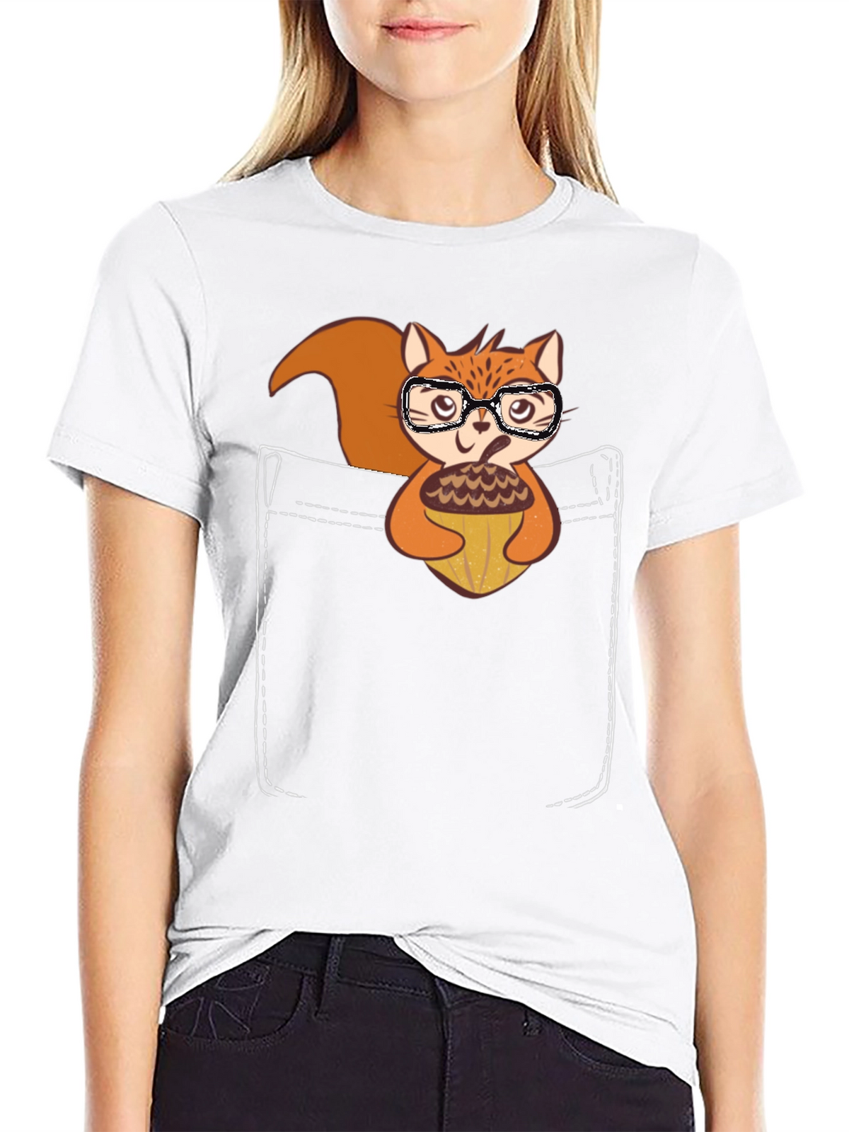 Squirrel Pocket T-Shirt Cute Animal Tee