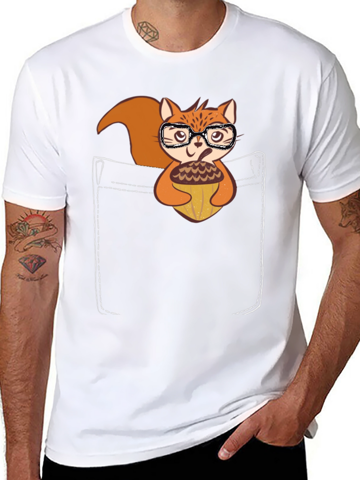 Squirrel Pocket T-Shirt Cute Animal Tee