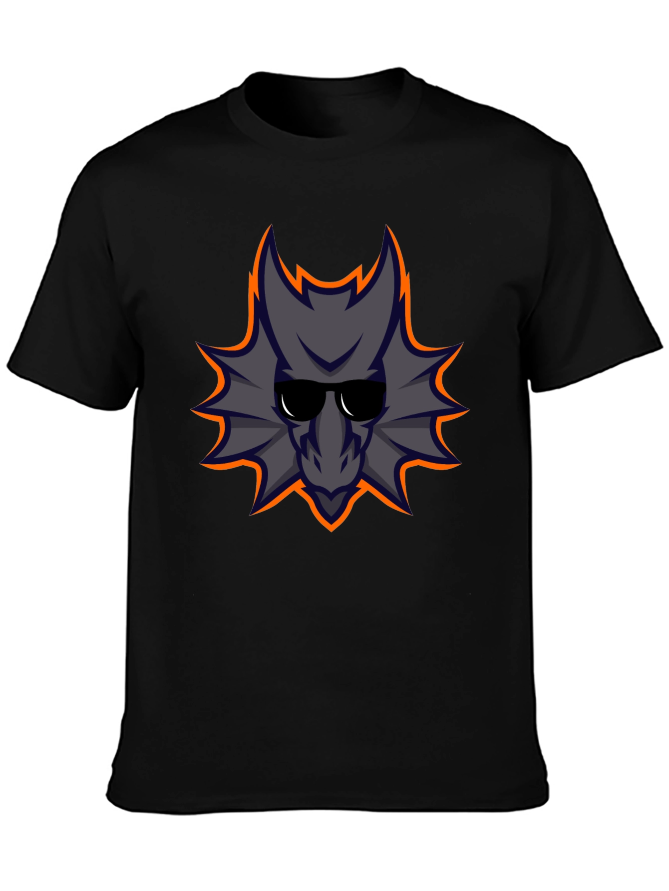 Cool Dragon Graphic Tee - Black Cotton Casual Shirt