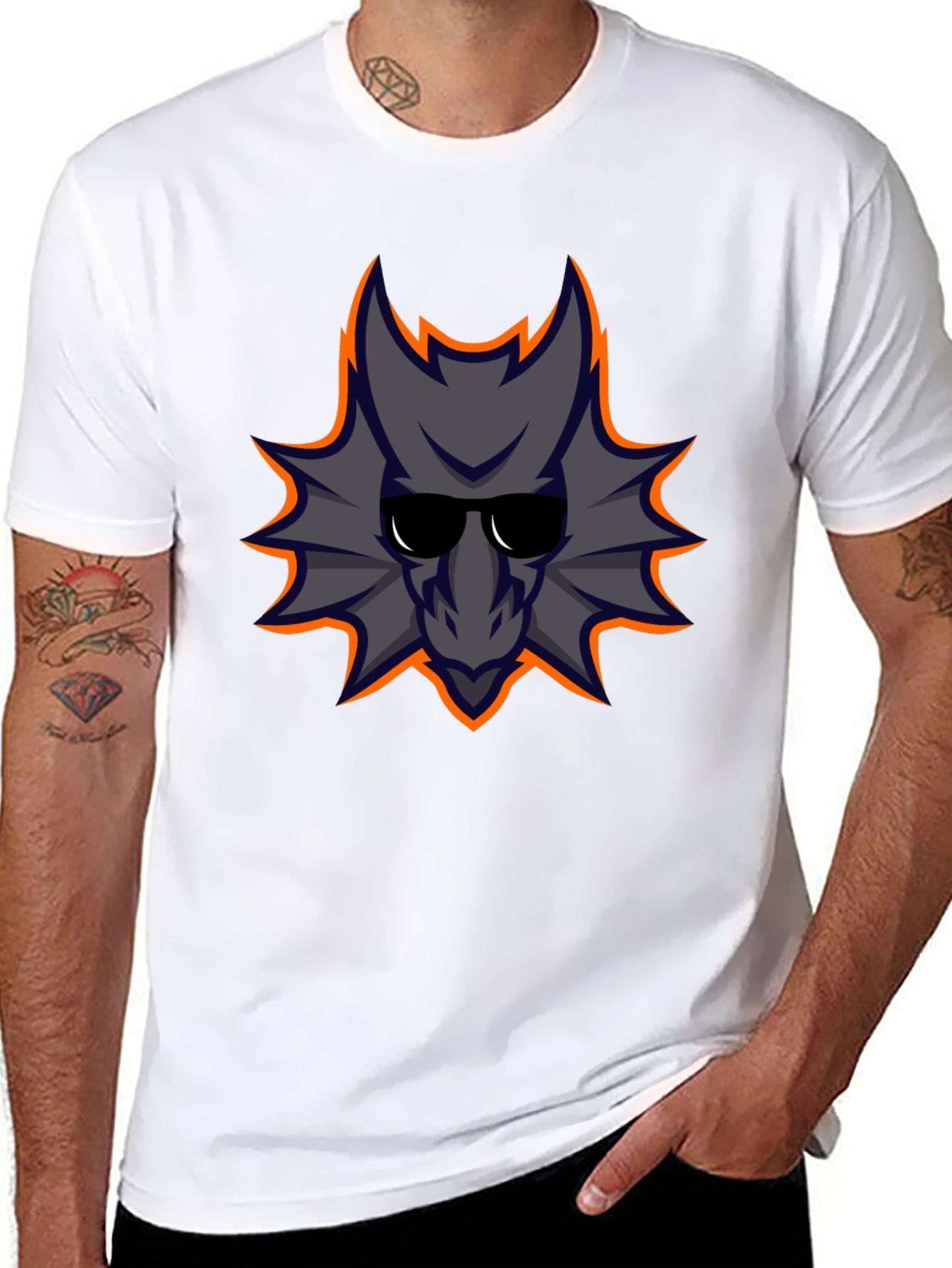 Cool Dragon Graphic Tee - Black Cotton Casual Shirt