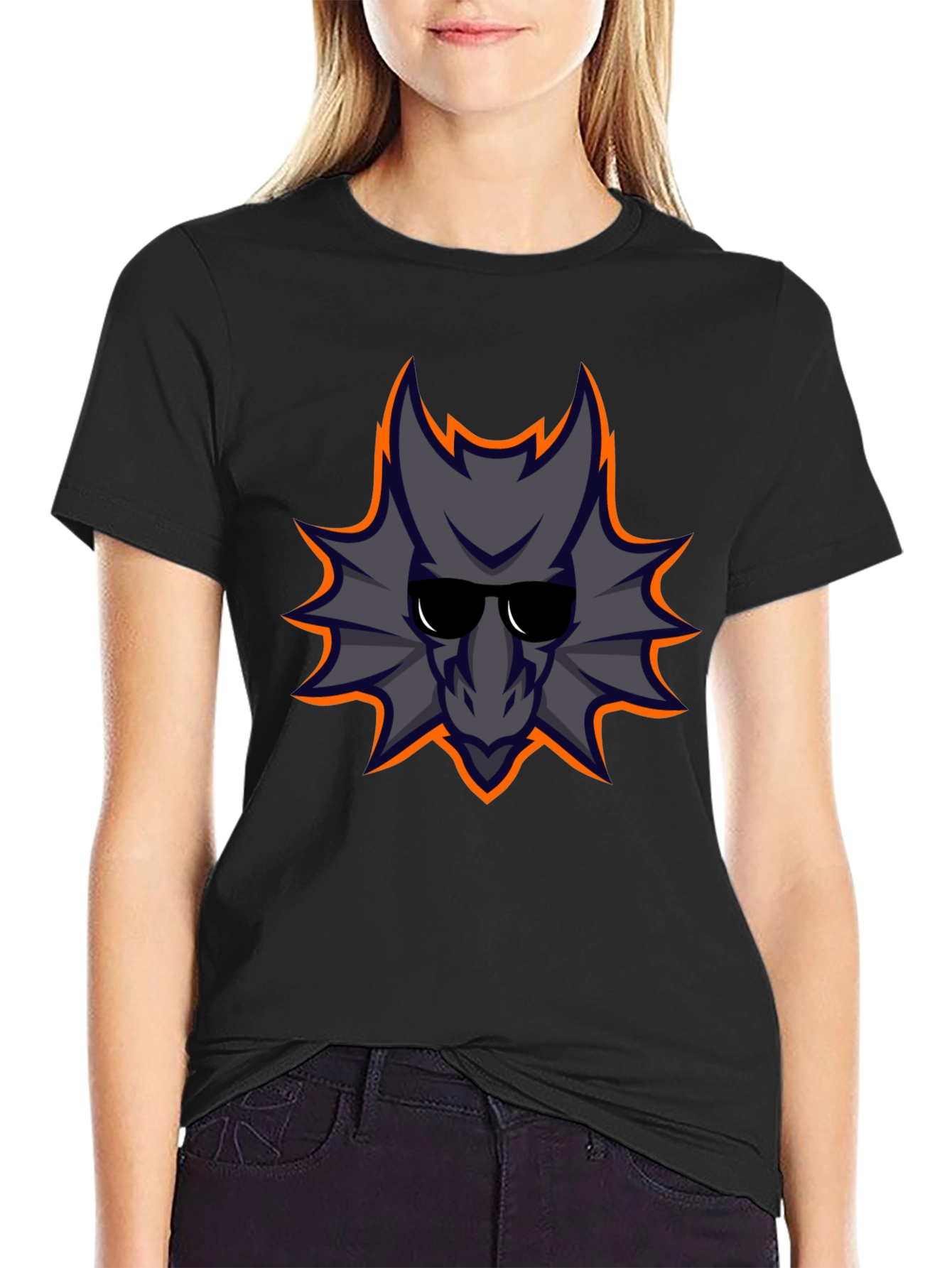 Cool Dragon Graphic Tee - Black Cotton Casual Shirt