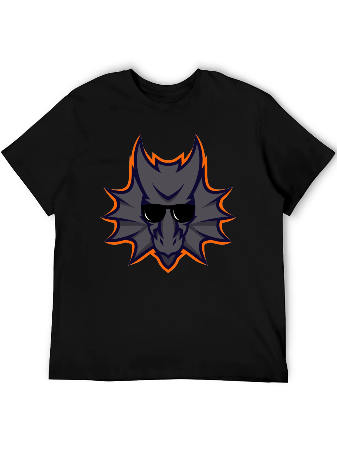 Cool Dragon Graphic Tee - Black Cotton Casual Shirt